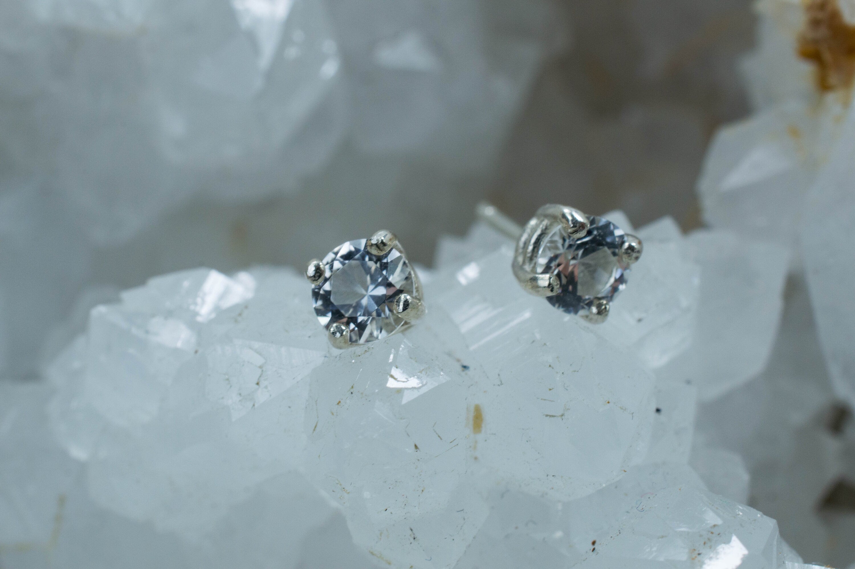 Phenakite Earrings; Genuine Untreated Phenakite Studs - Mark Oliver Gems