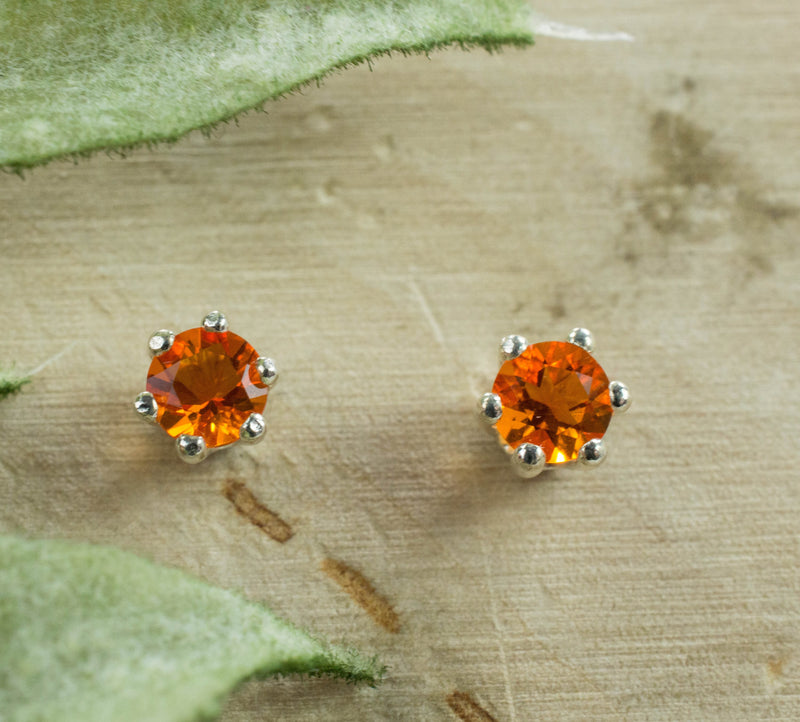 Fire Opal Earrings, Natural Untreated Mexico Opal; 0.225cts