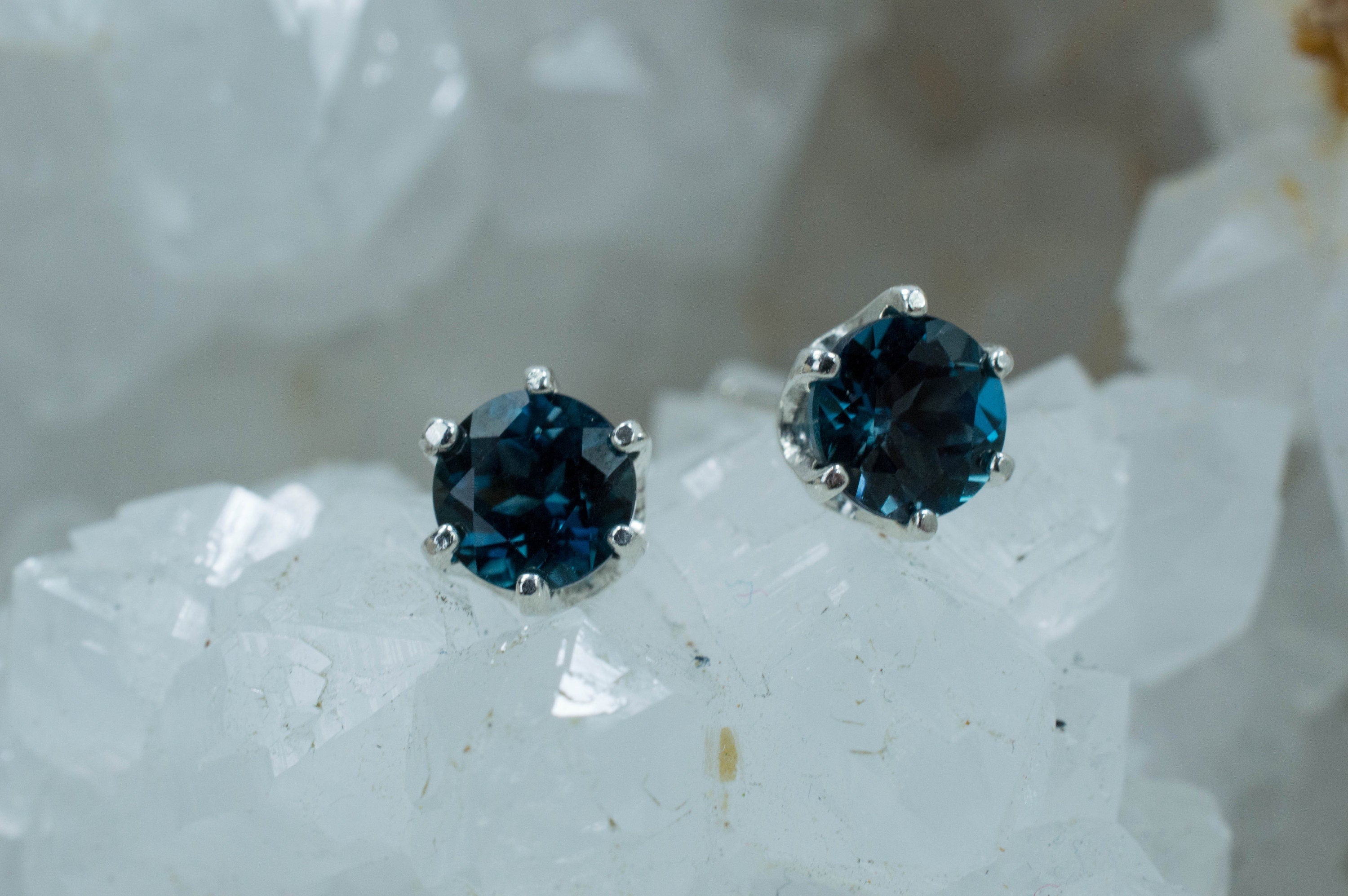 London Blue Topaz Earrings; Genuine Brazilian Topaz; 1.205cts - Mark Oliver Gems