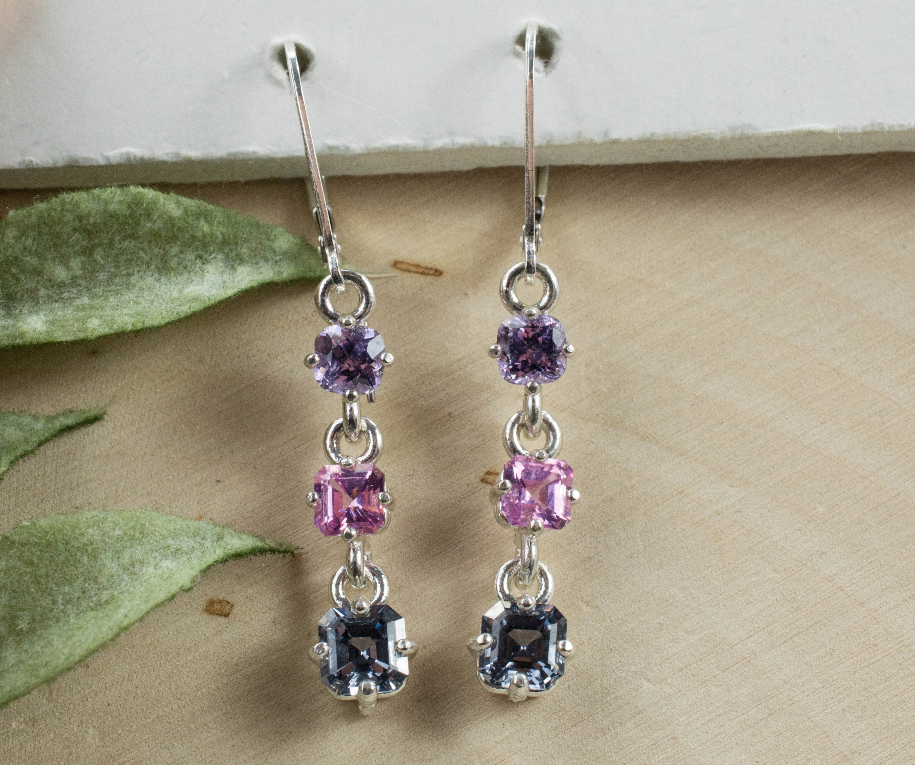 Spinel Earrings; Genuine Untreated Gray Spinel - Mark Oliver Gems