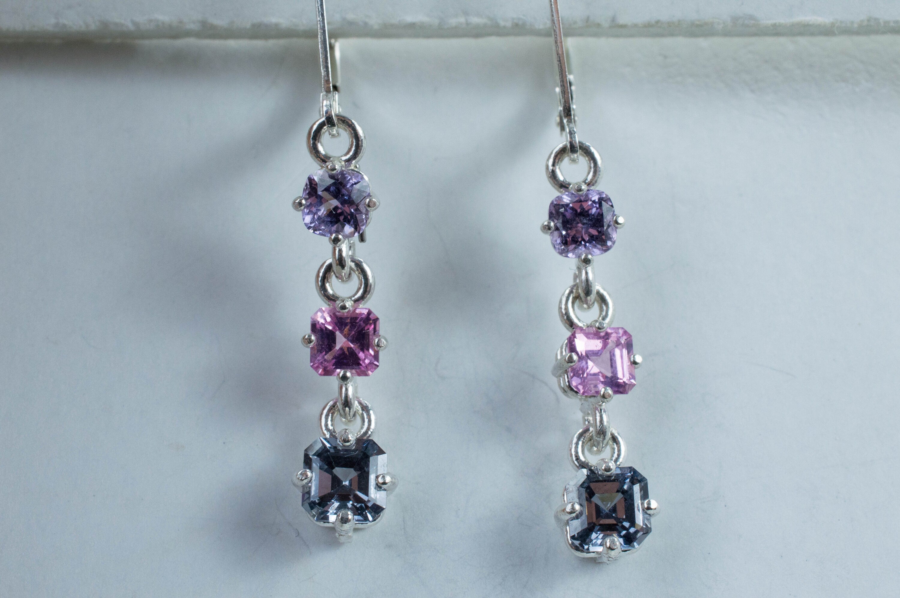 Spinel Earrings; Genuine Untreated Gray Spinel - Mark Oliver Gems