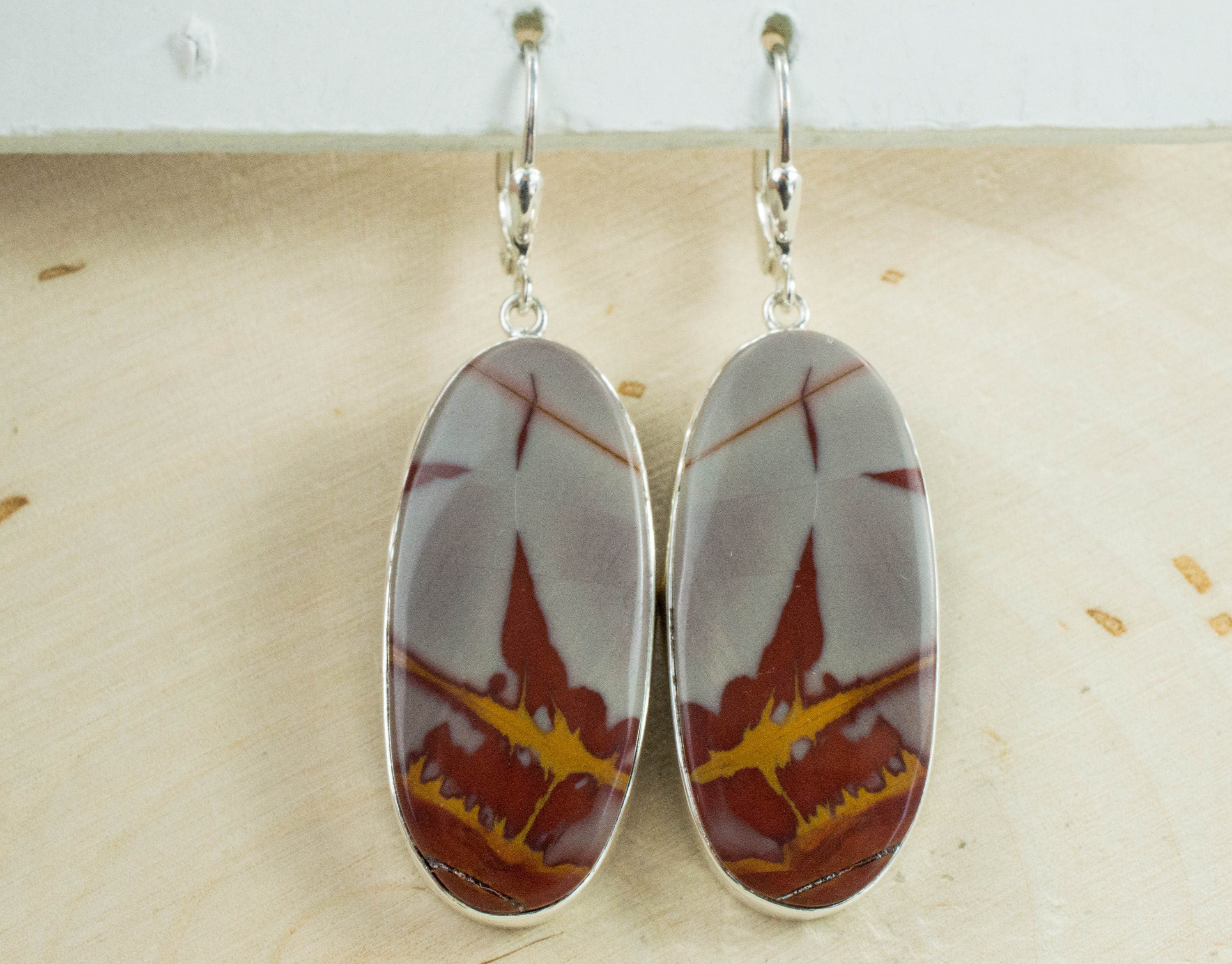 Noreena Jasper Earrings; Genuine Untreated Australian Jasper - Mark Oliver Gems