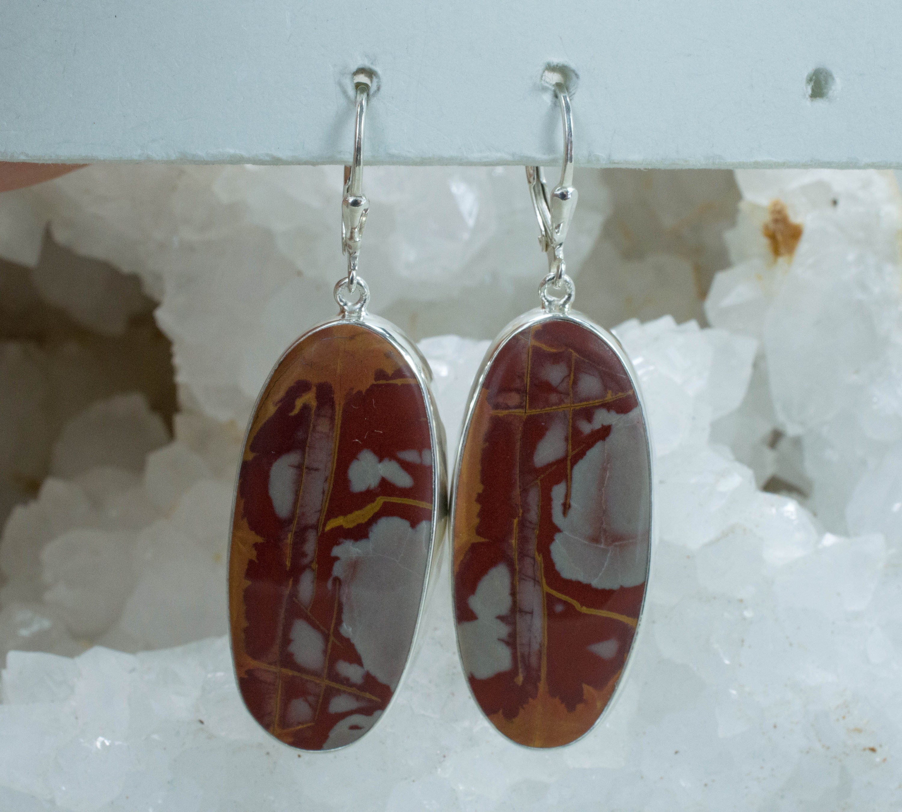 Noreena Jasper Earrings; Natural Untreated Australian Jasper - Mark Oliver Gems