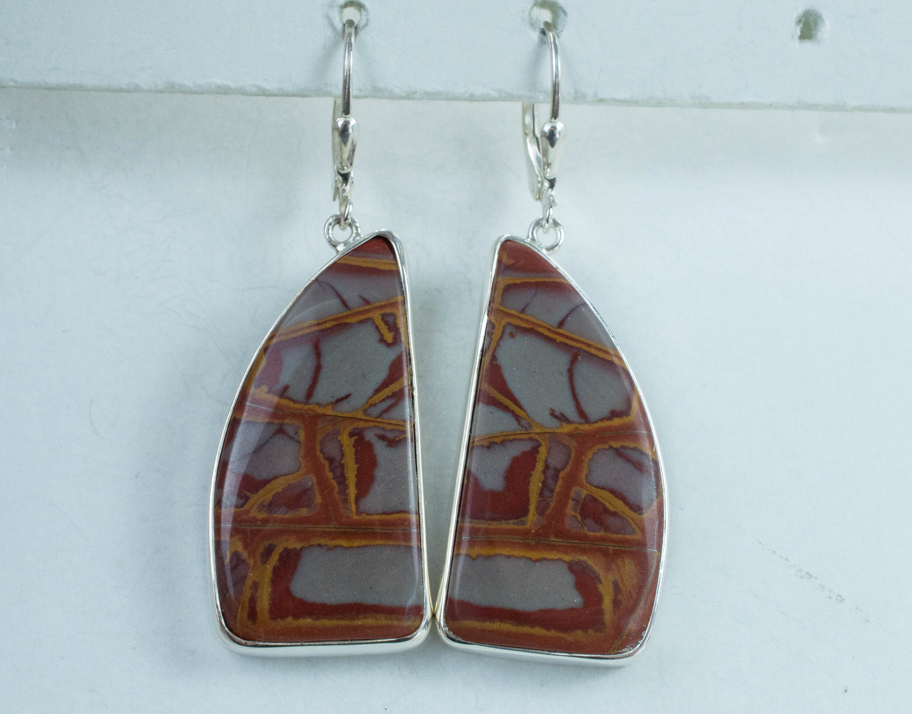 Noreena Jasper Earrings; Natural and Untreated Australian Jasper - Mark Oliver Gems