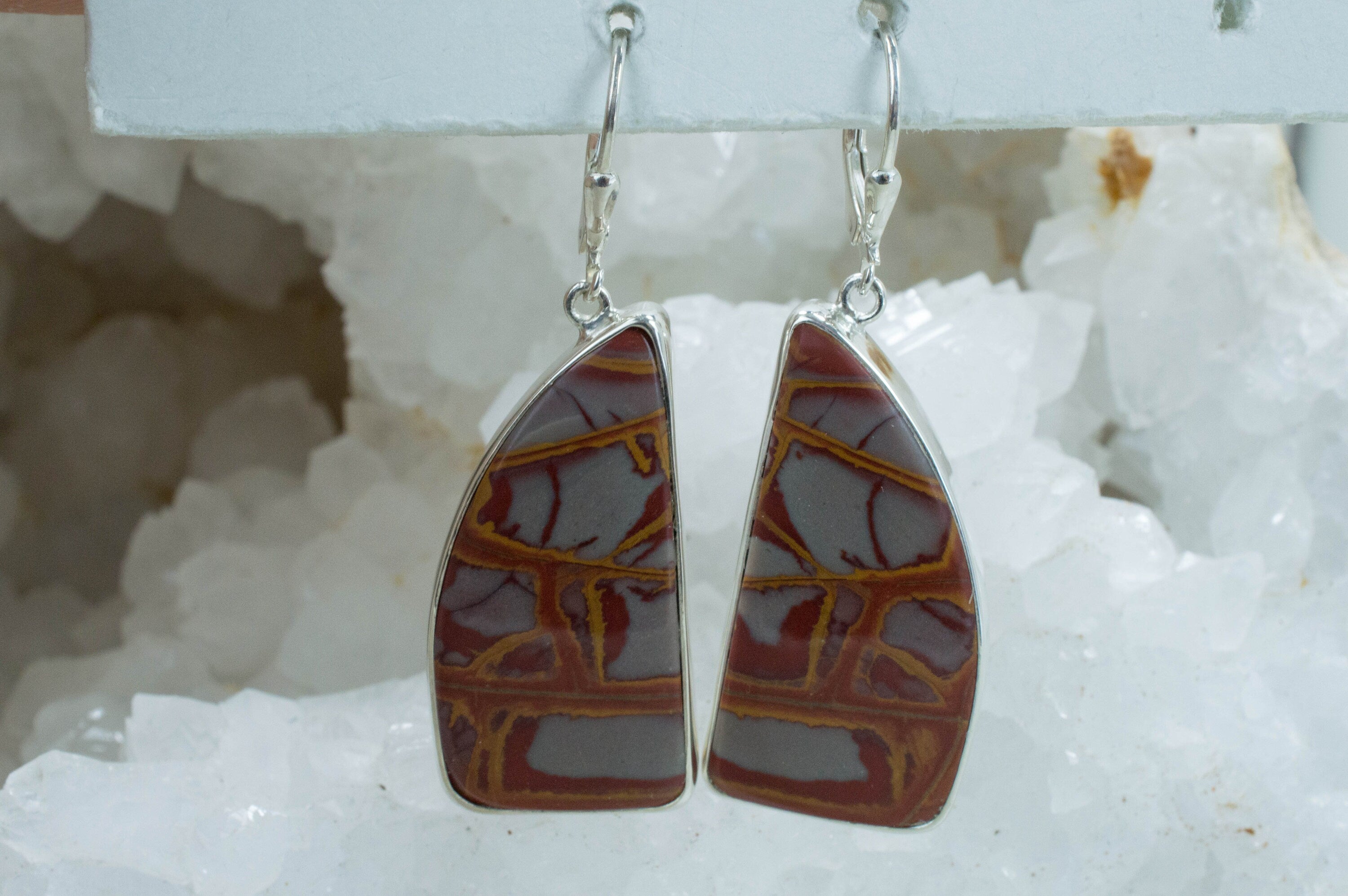 Noreena Jasper Earrings; Natural and Untreated Australian Jasper - Mark Oliver Gems