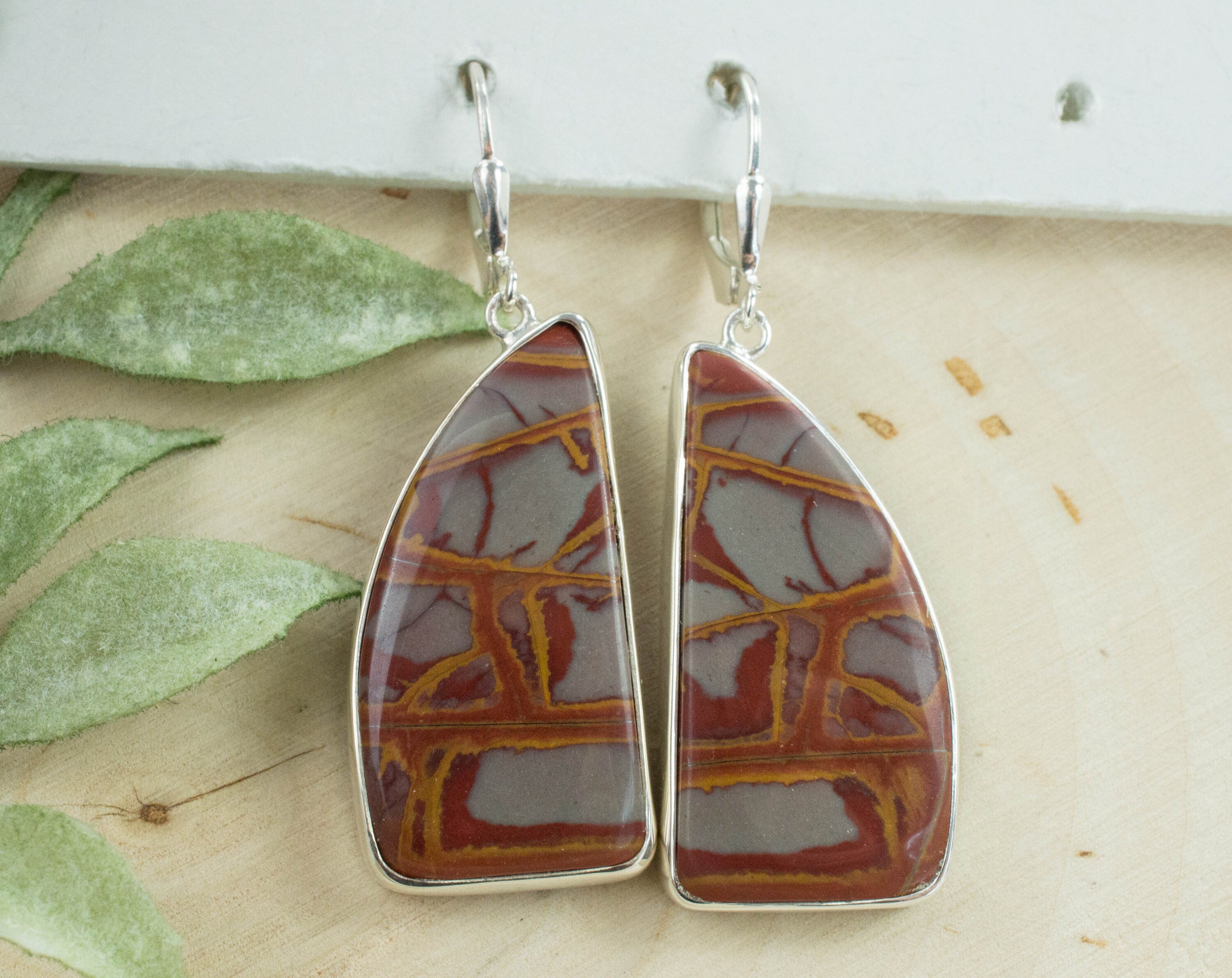 Noreena Jasper Earrings; Natural and Untreated Australian Jasper - Mark Oliver Gems