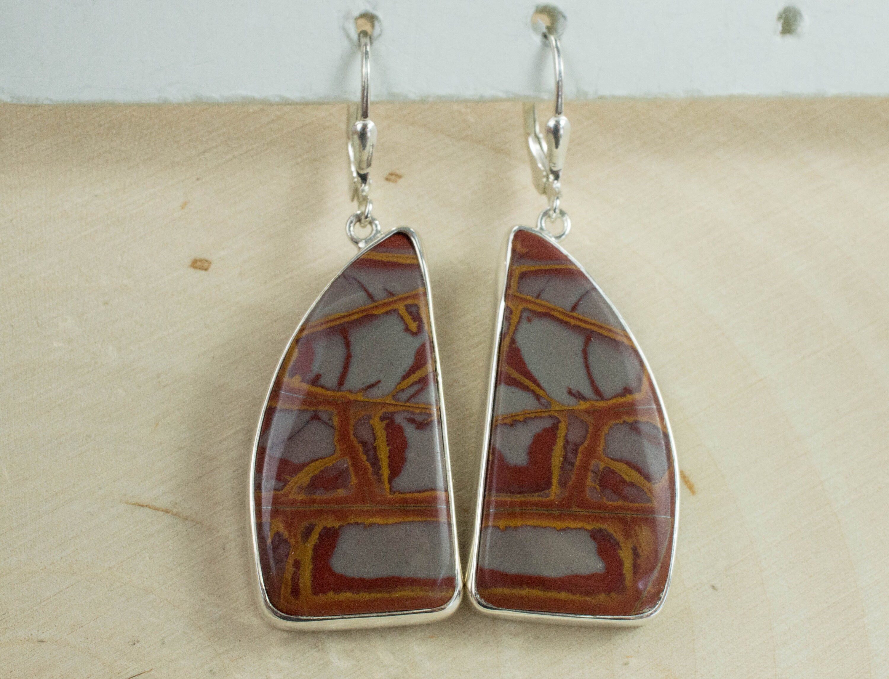 Noreena Jasper Earrings; Natural and Untreated Australian Jasper - Mark Oliver Gems