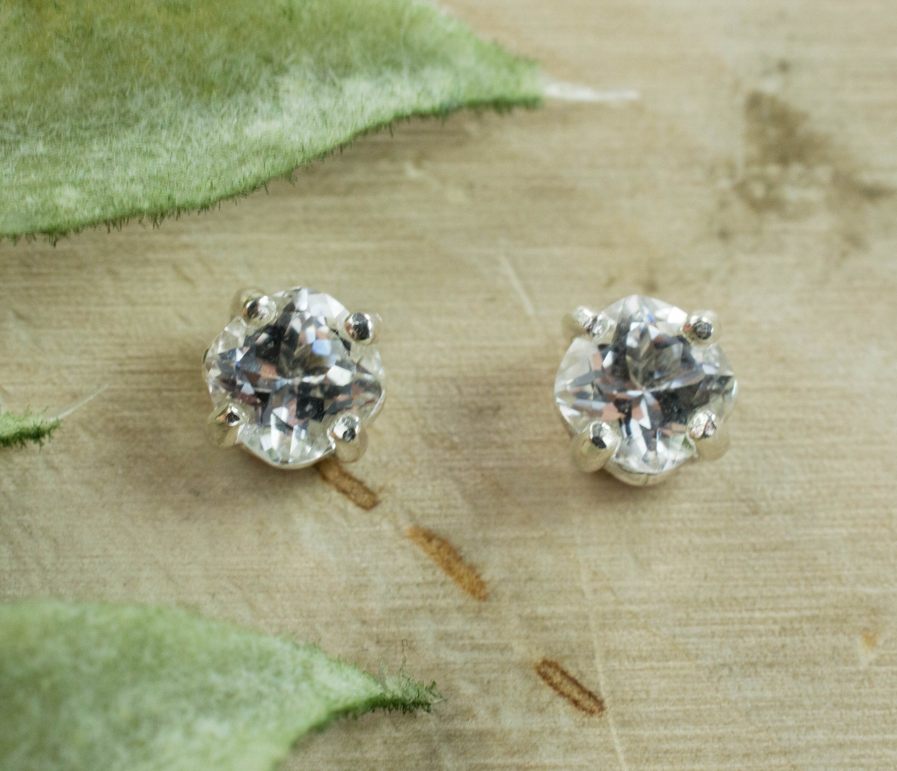 Goshenite Earrings; Natural and Untreated Mozambique Goshenite; Platinum Beryl Earrings - Mark Oliver Gems