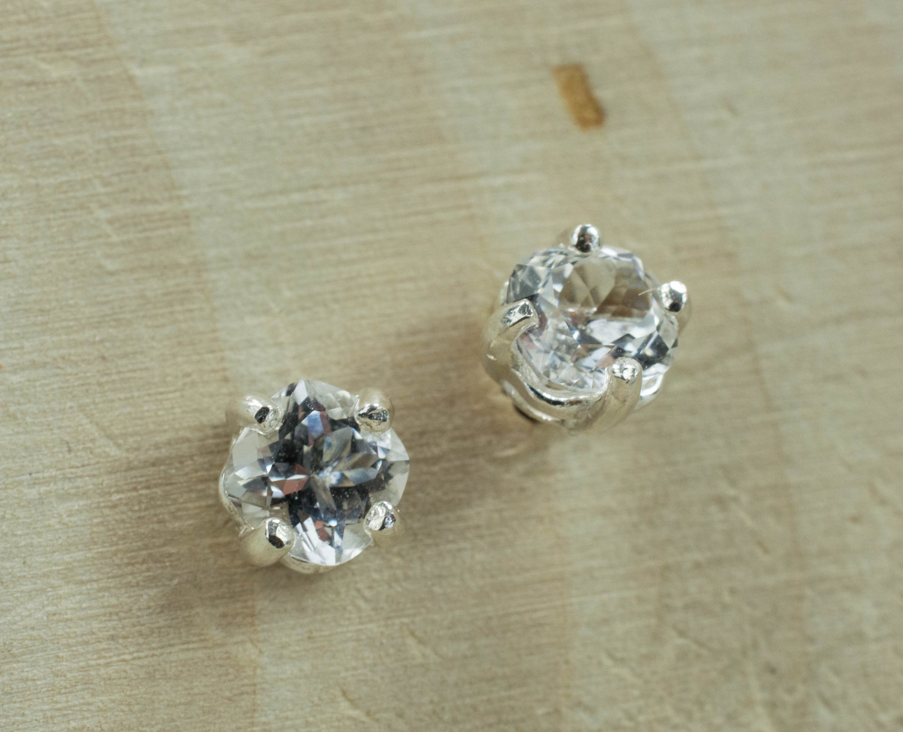 Goshenite Earrings; Natural and Untreated Mozambique Goshenite; Platinum Beryl Earrings - Mark Oliver Gems