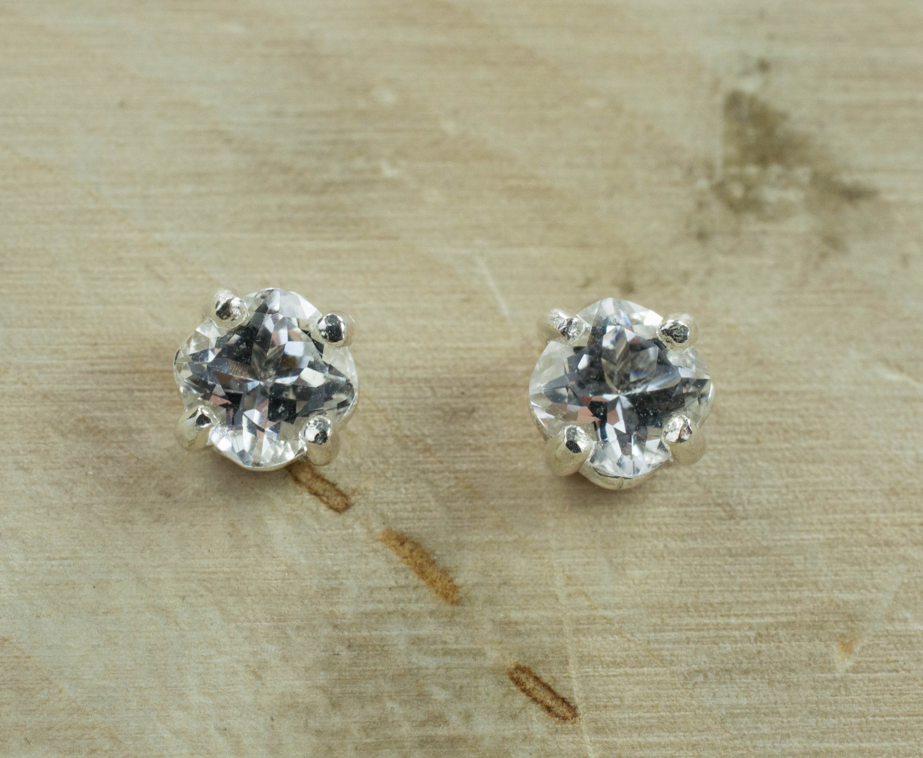 Goshenite Earrings; Natural and Untreated Mozambique Goshenite; Platinum Beryl Earrings - Mark Oliver Gems