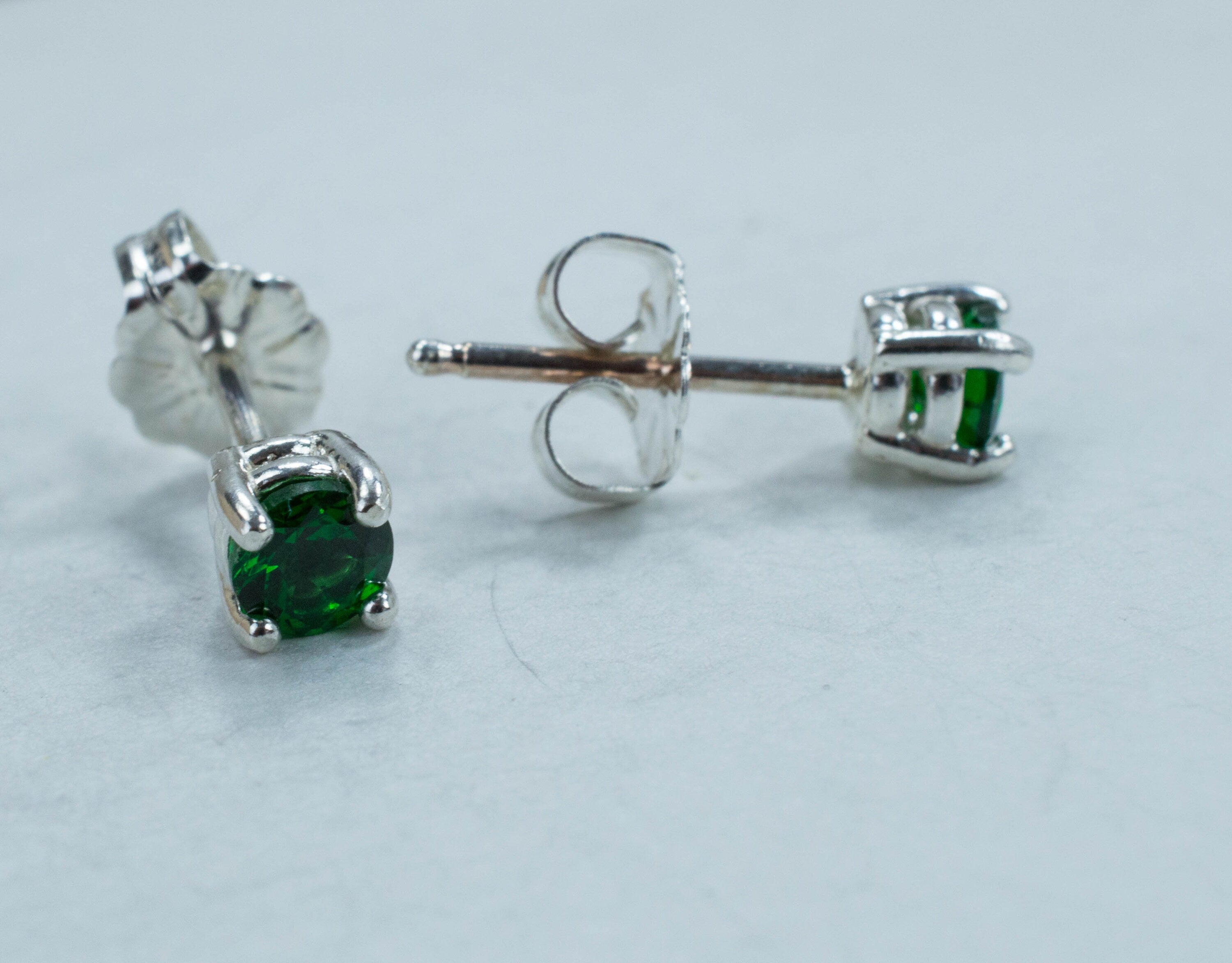 Tsavorite Garnet Earrings; Natural Untreated Kenyan Garnet - Mark Oliver Gems