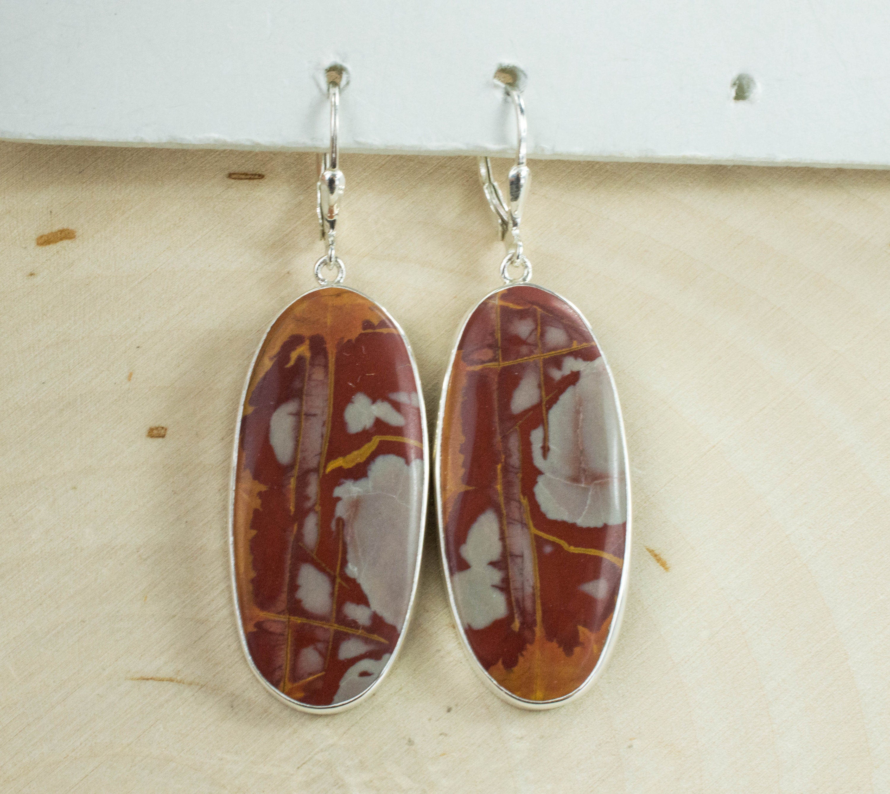 Noreena Jasper Earrings; Natural Untreated Australian Jasper - Mark Oliver Gems