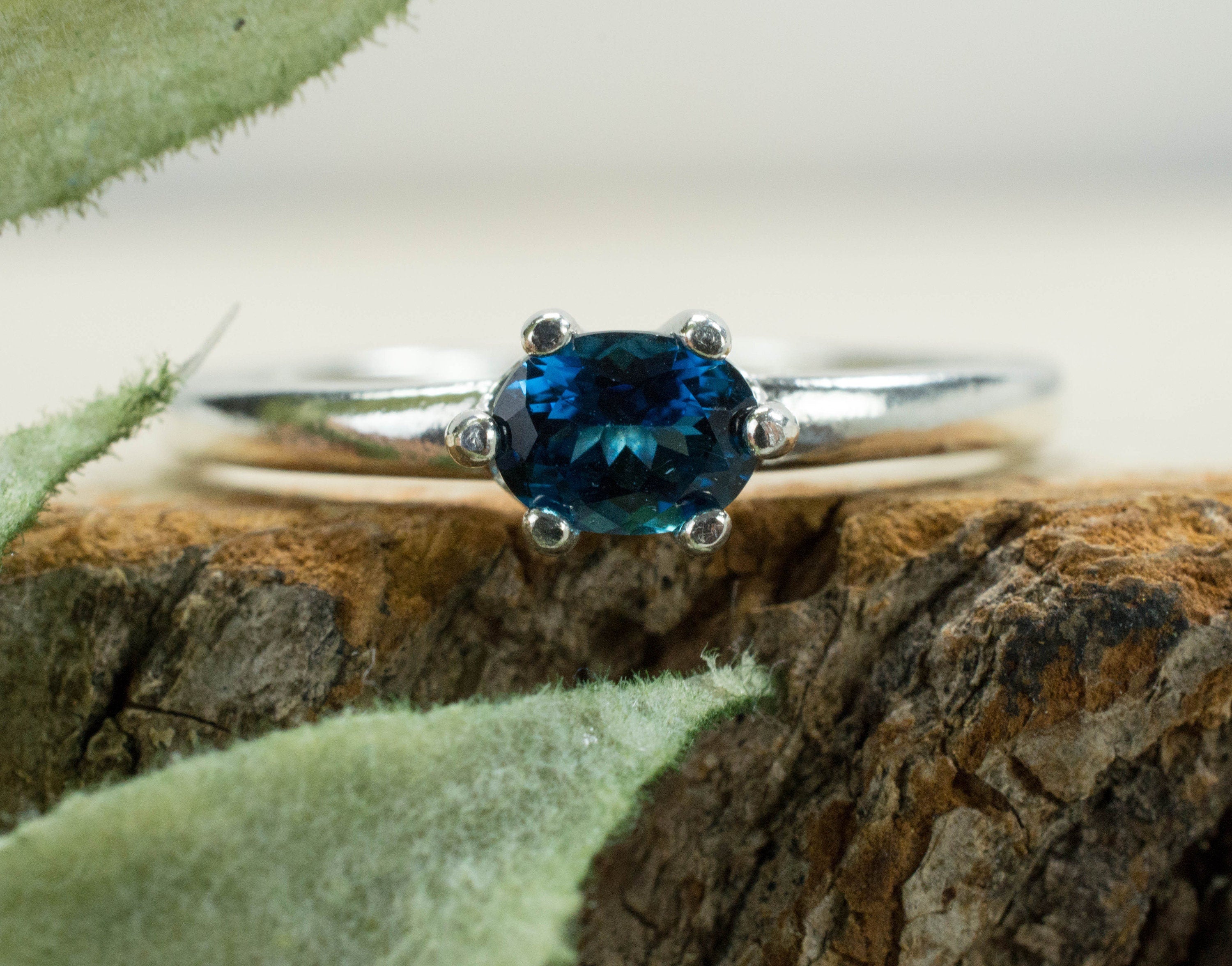 Indicolite Tourmaline Ring, Genuine Untreated Afghanistan Tourmaline - Mark Oliver Gems