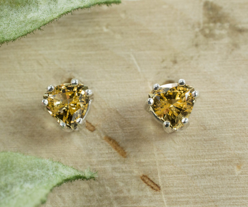 Imperial Topaz Earrings; Natural Untreated Brazilian Topaz
