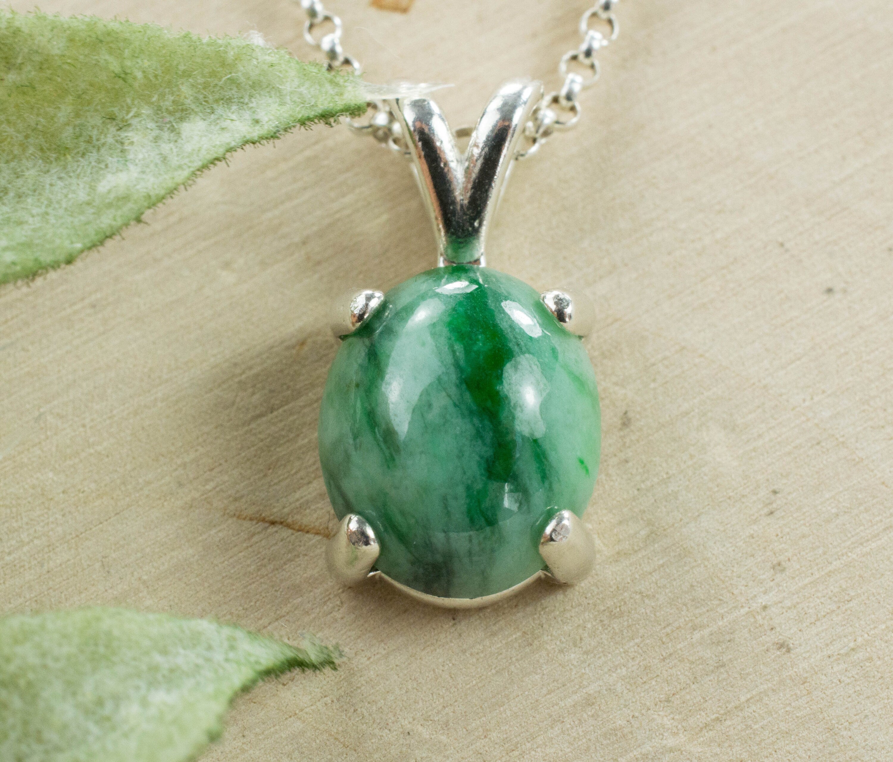 Jadeite Pendant; Natural Untreated Myanmar Jade - Mark Oliver Gems