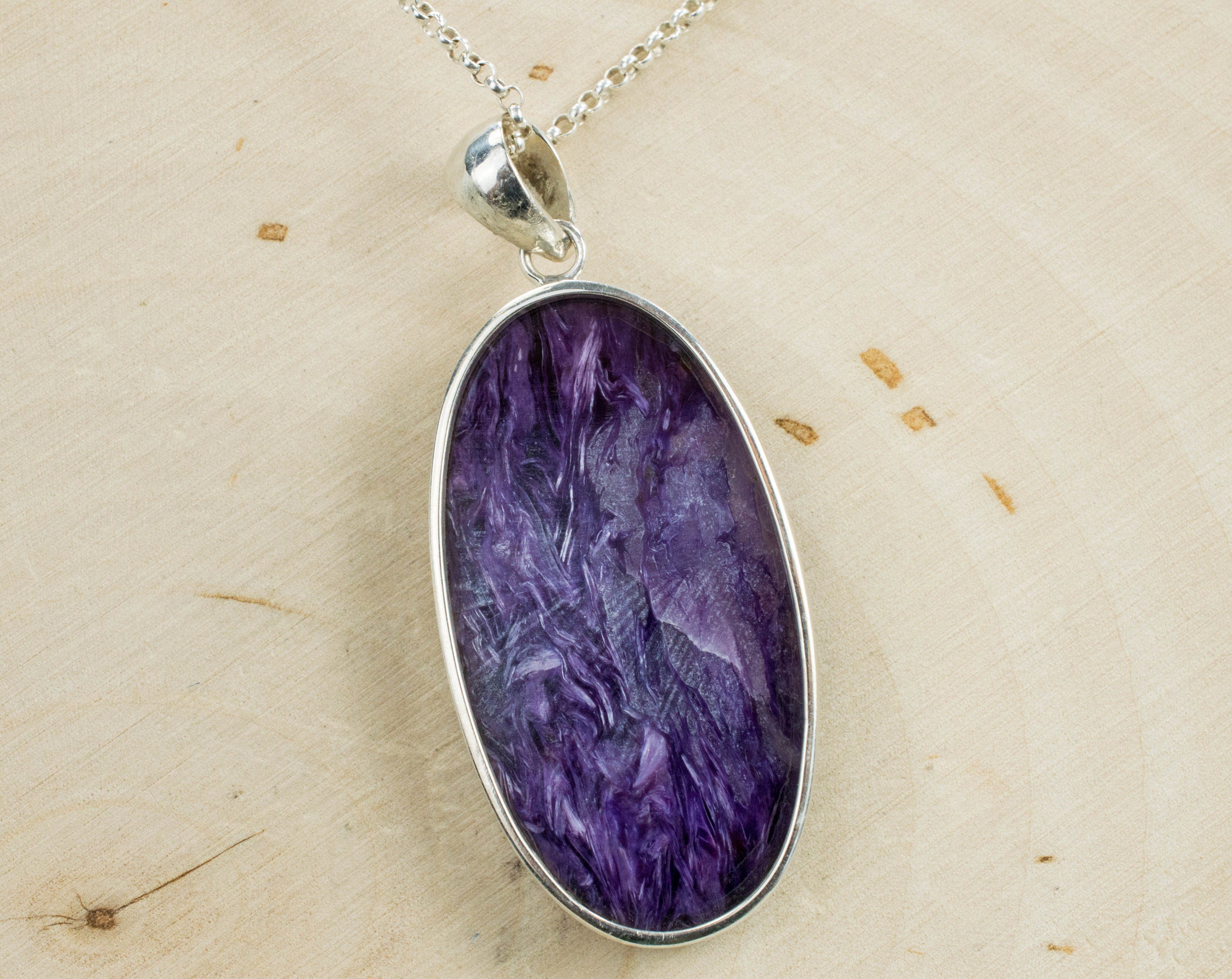 Charoite Pendant; Genuine and Untreated Charoite - Mark Oliver Gems