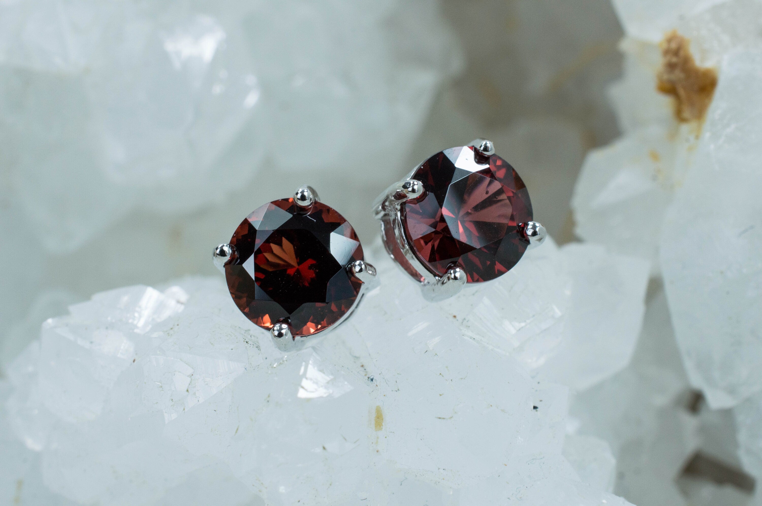 Pyrope Garnet Earrings; Genuine Untreated Madagascar Garnet; 2.700cts - Mark Oliver Gems