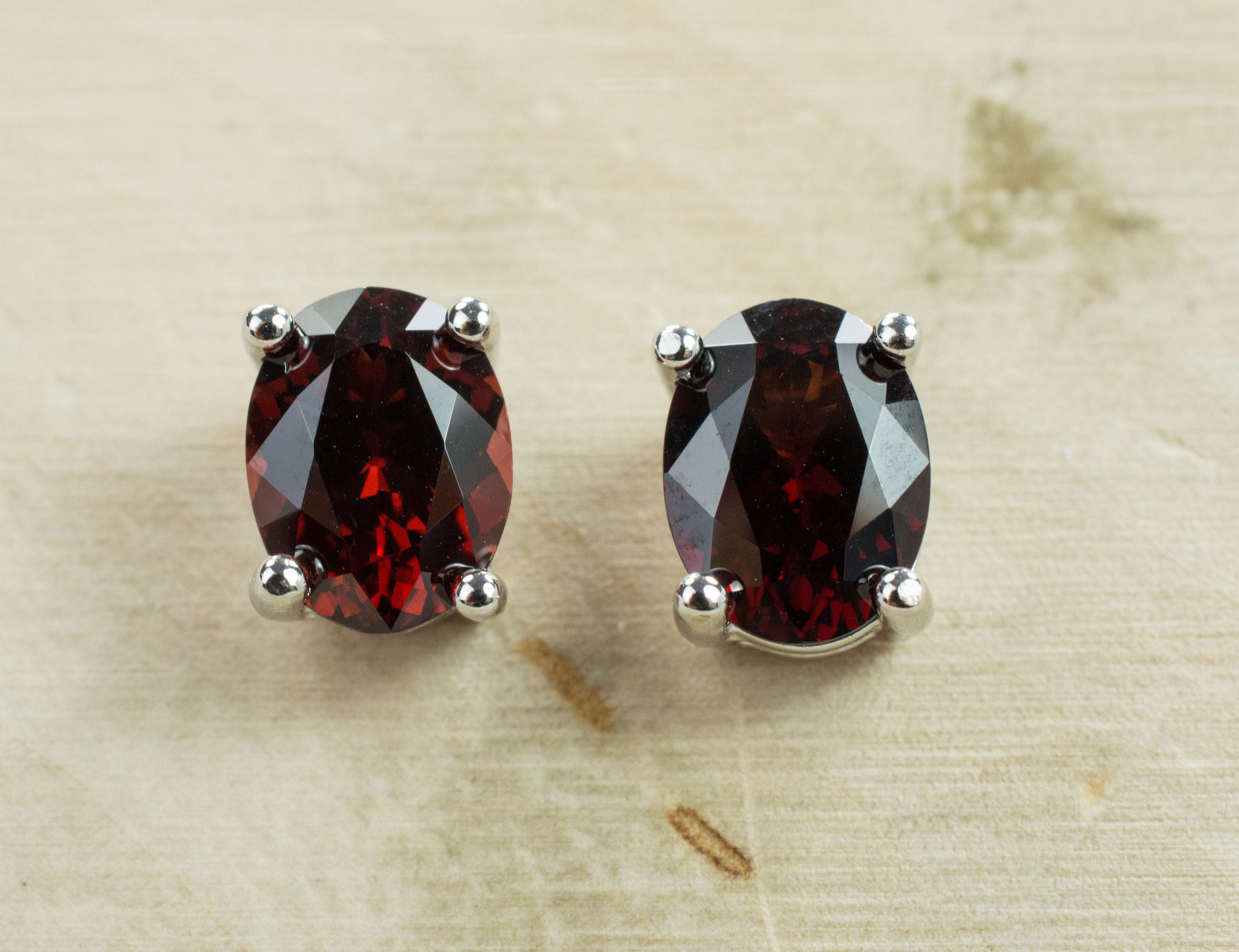 Pyrope Garnet Earrings; Genuine Untreated Madagascar Garnet; 2.950cts - Mark Oliver Gems