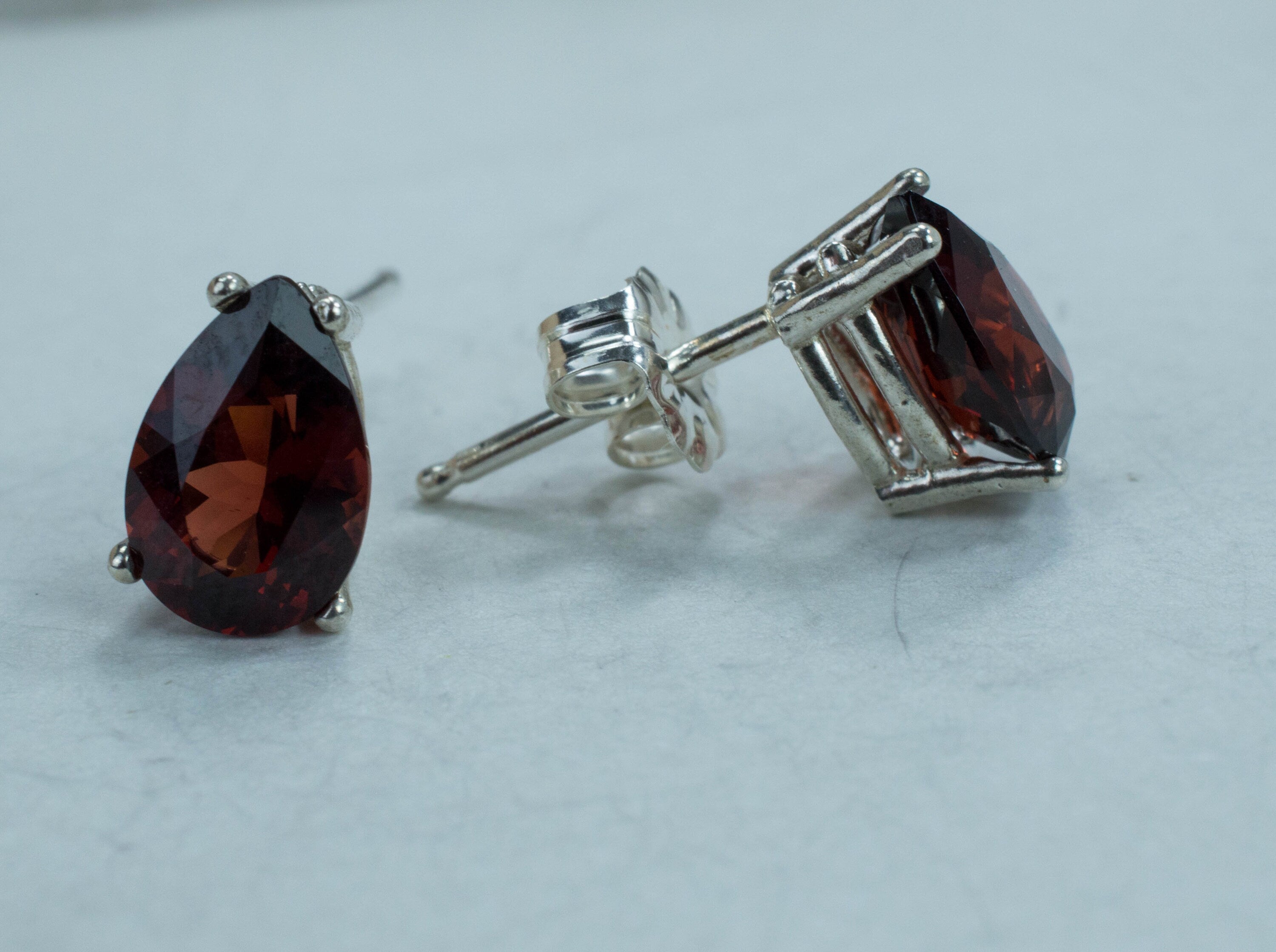 Pyrope Garnet Earrings; Genuine Untreated Madagascar Garnet; 3.075cts - Mark Oliver Gems