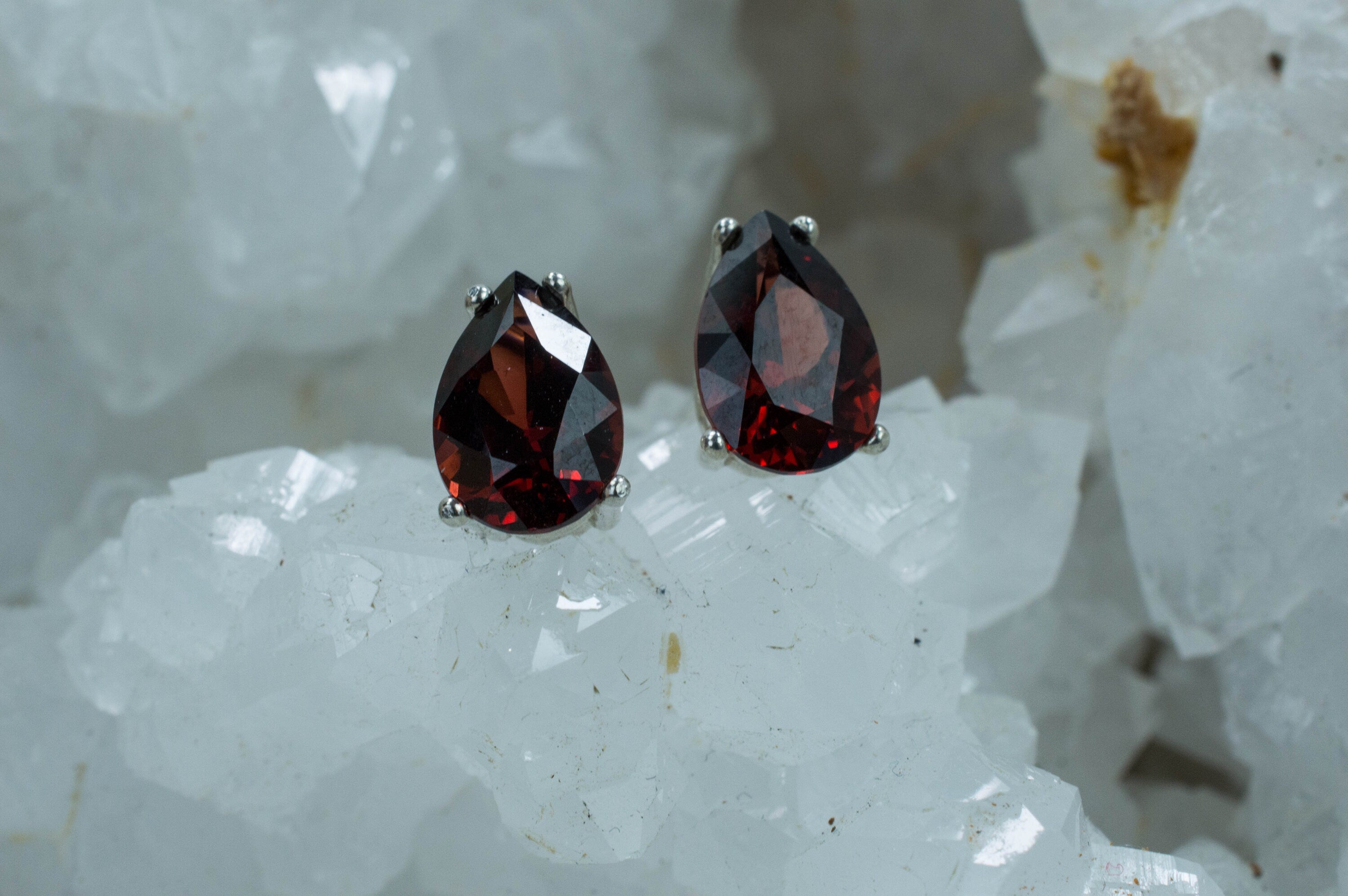 Pyrope Garnet Earrings; Genuine Untreated Madagascar Garnet; 3.075cts - Mark Oliver Gems