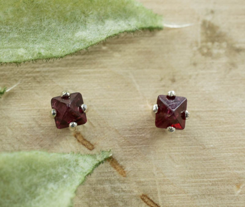 Red Spinel Earrings; Genuine Untreated Burma Spinel