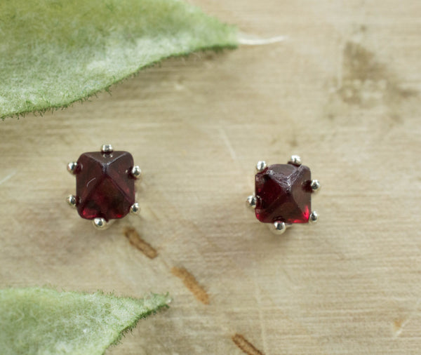 Red Spinel Earrings; Natural Untreated Burmese Spinel
