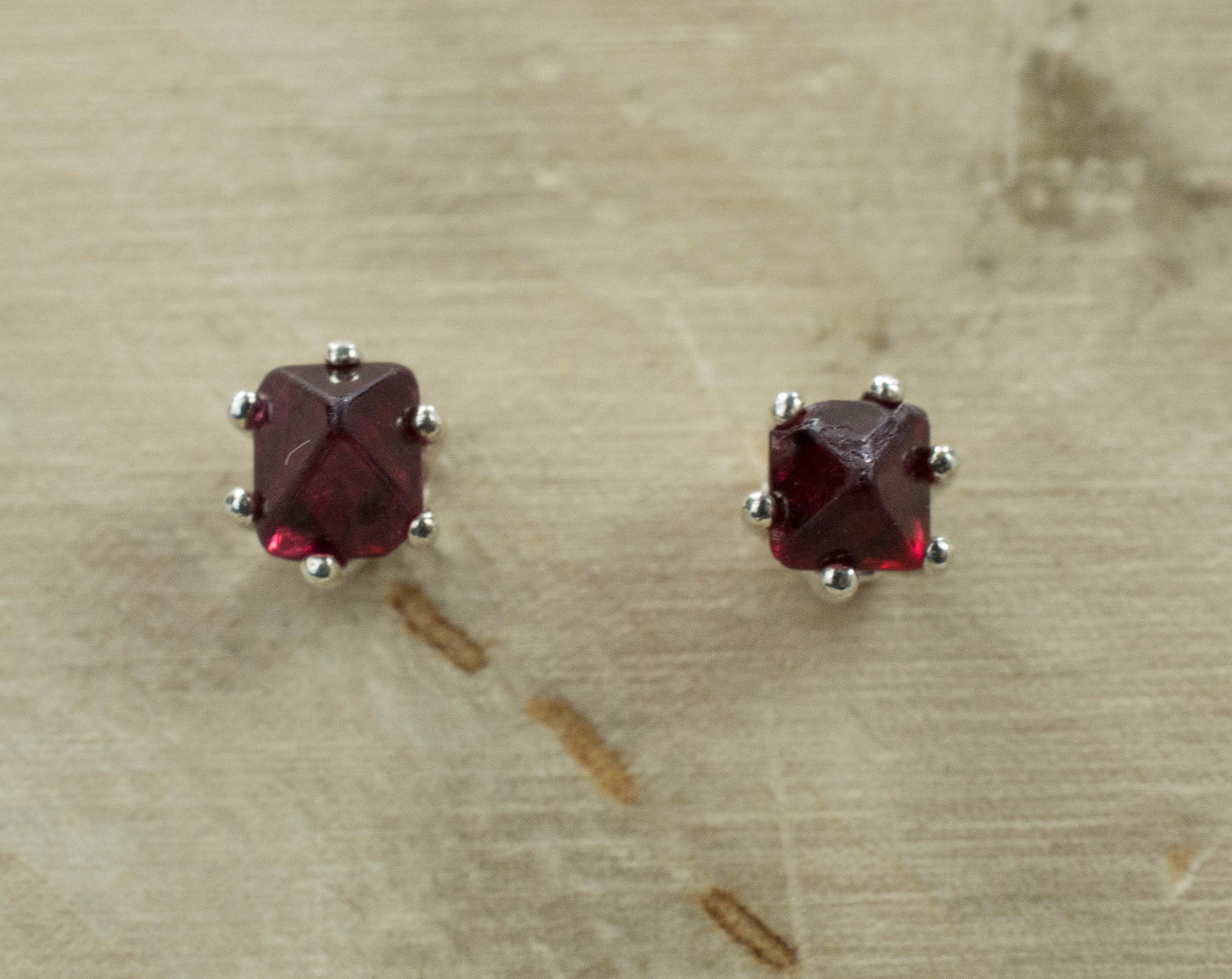 Red Spinel Earrings; Natural Untreated Burmese Spinel - Mark Oliver Gems