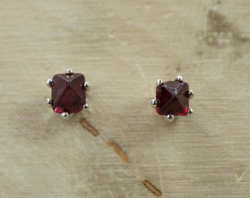 Red Spinel Earrings; Natural Untreated Burmese Spinel