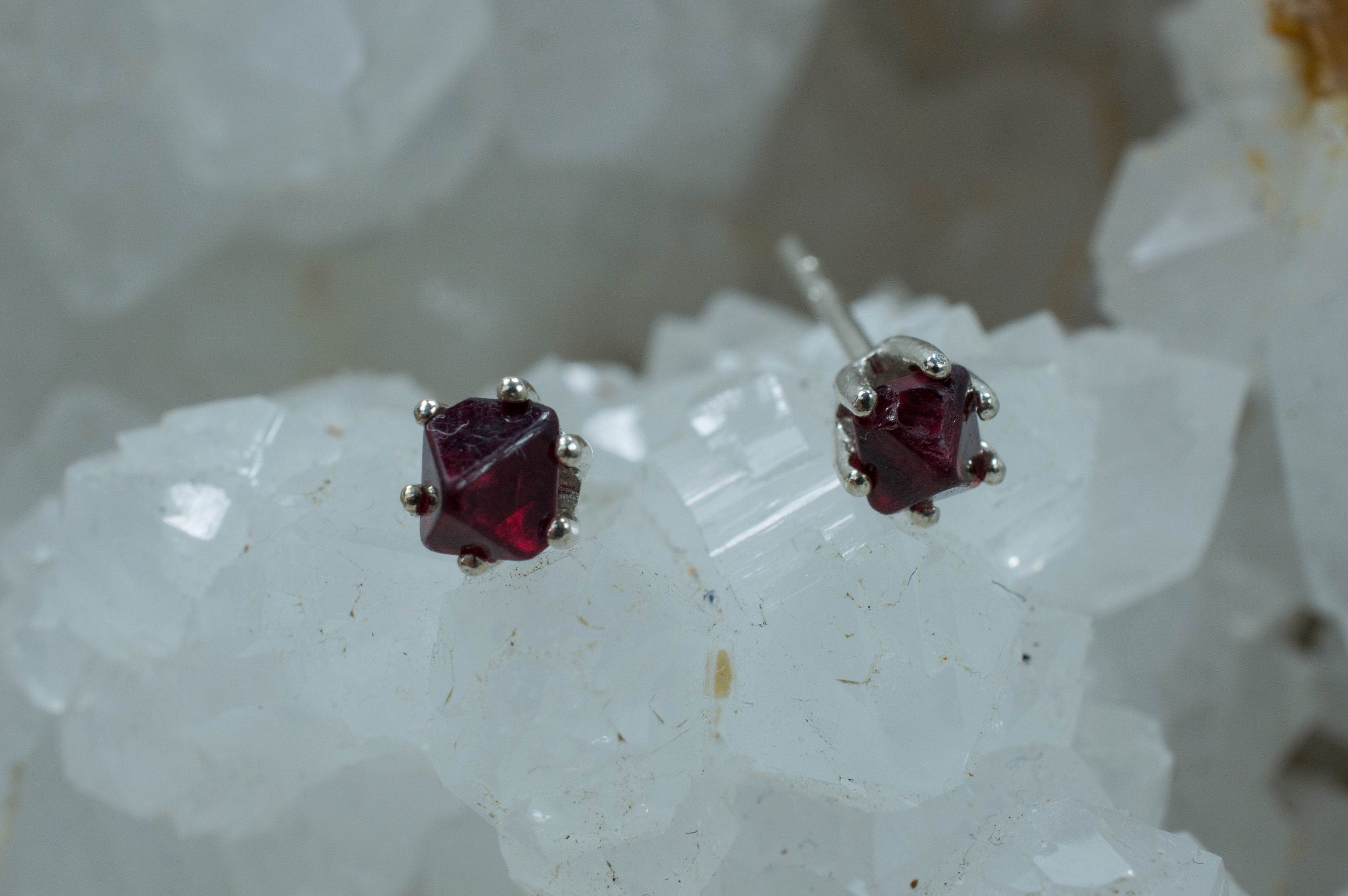 Red Spinel Earrings; Natural Untreated Burmese Spinel - Mark Oliver Gems