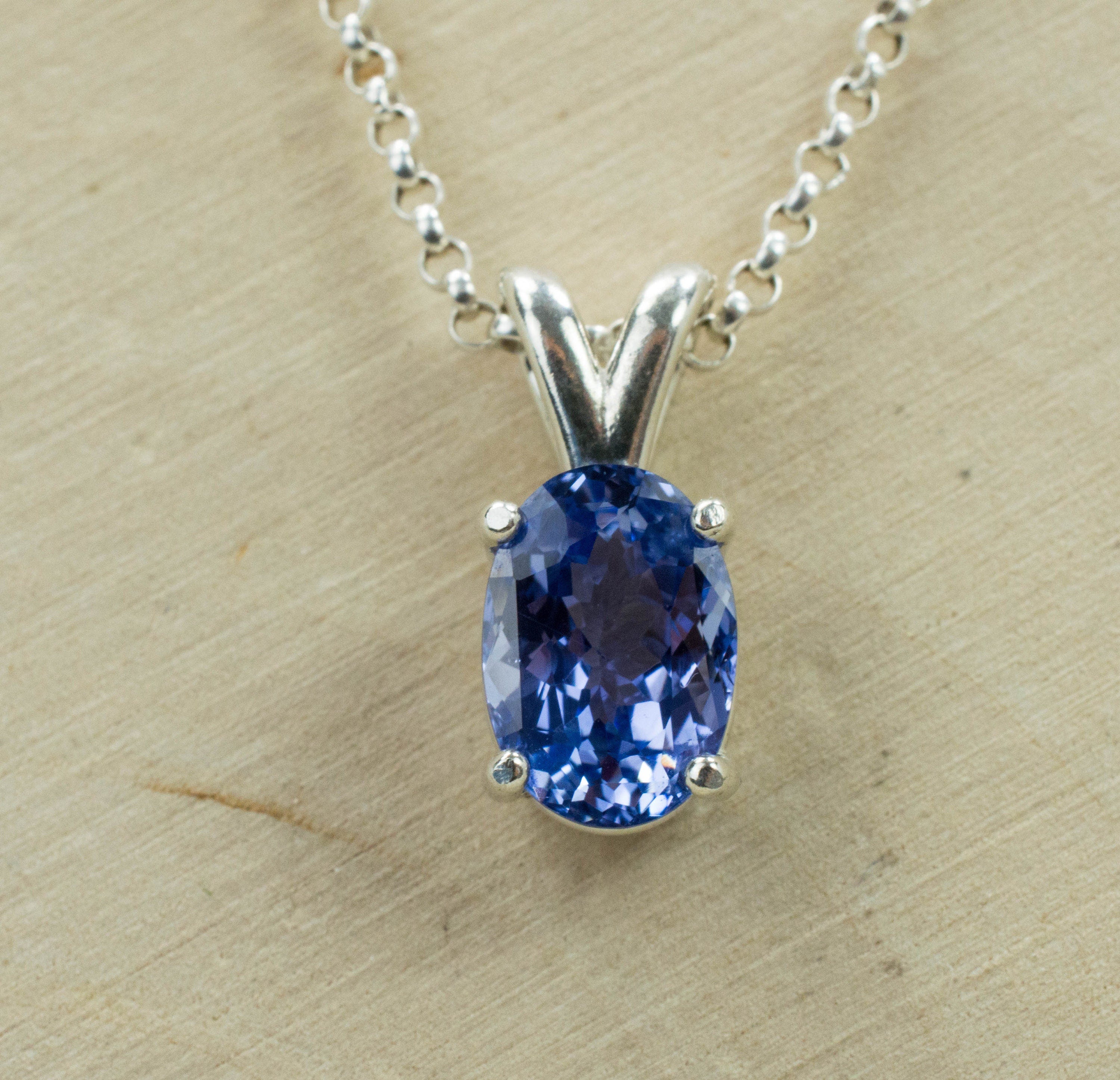 Blue Sapphire Pendant; Natural Untreated Sri Lanka Sapphire - Mark Oliver Gems