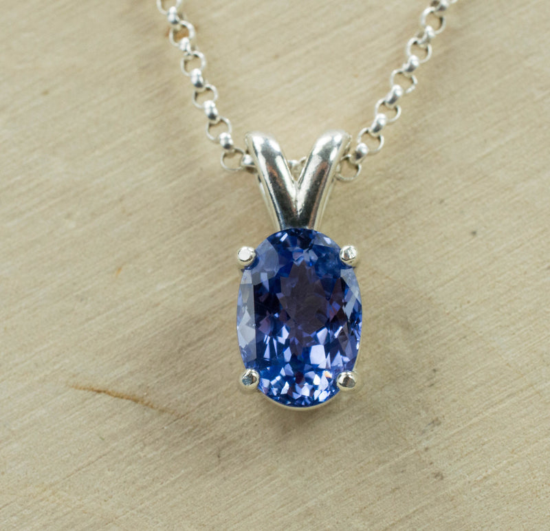 Blue Sapphire Pendant; Natural Untreated Sri Lanka Sapphire