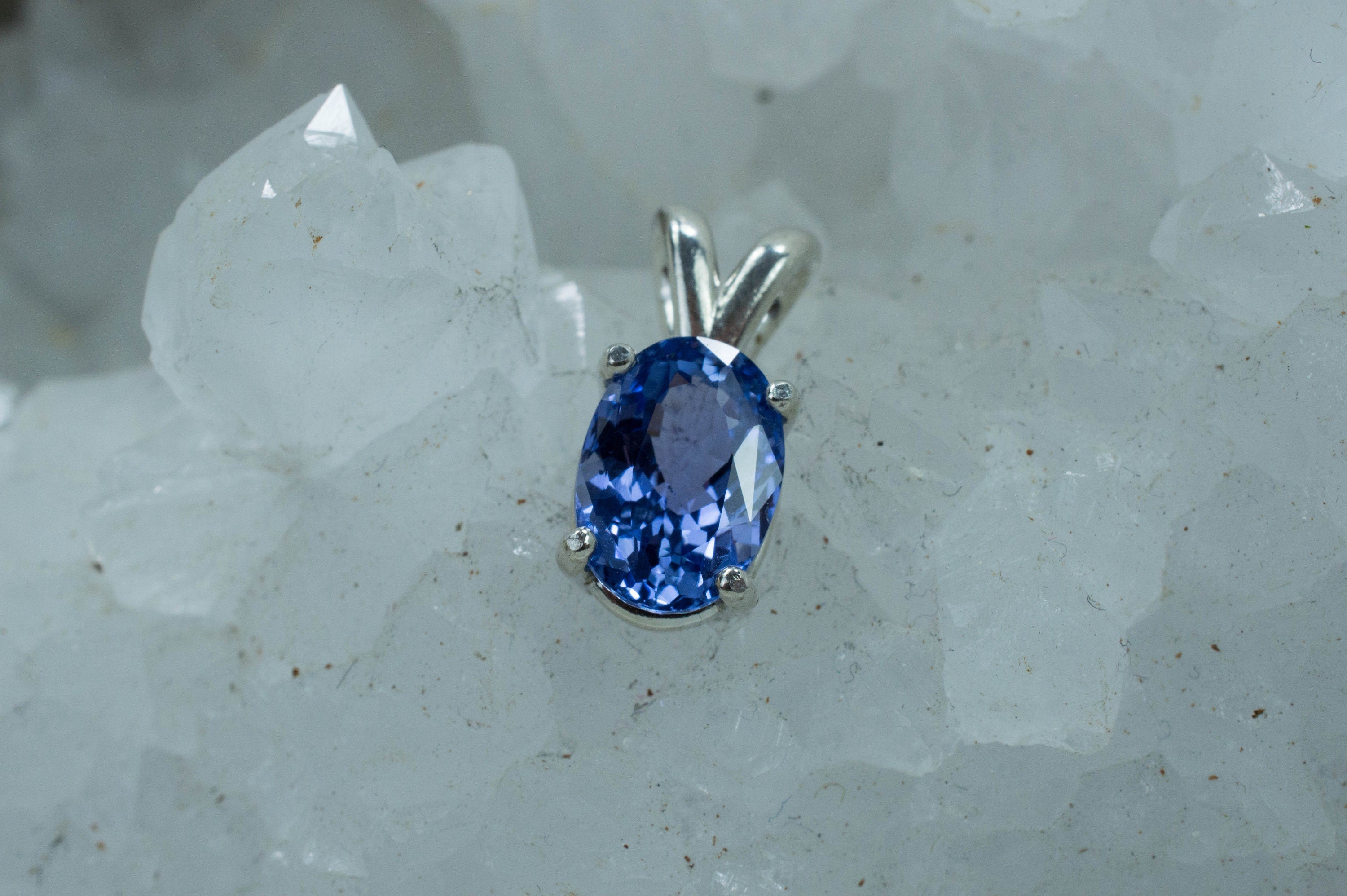 Blue Sapphire Pendant; Natural Untreated Sri Lanka Sapphire - Mark Oliver Gems