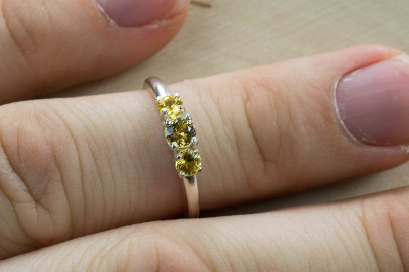 Yellow Sapphire Ring, Genuine Untreated Sri Lanka Sapphires