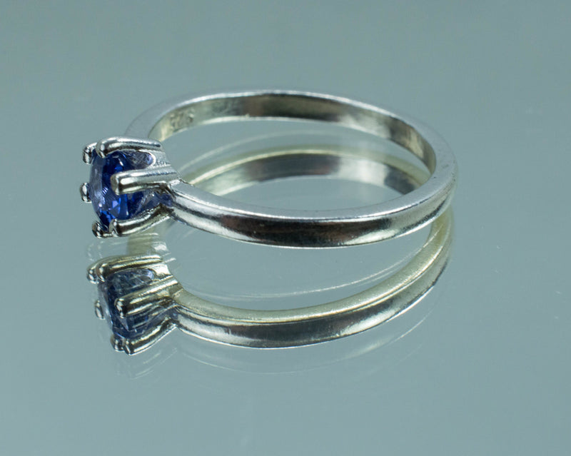Blue Sapphire Ring, Genuine Untreated Sri Lankan Sapphire