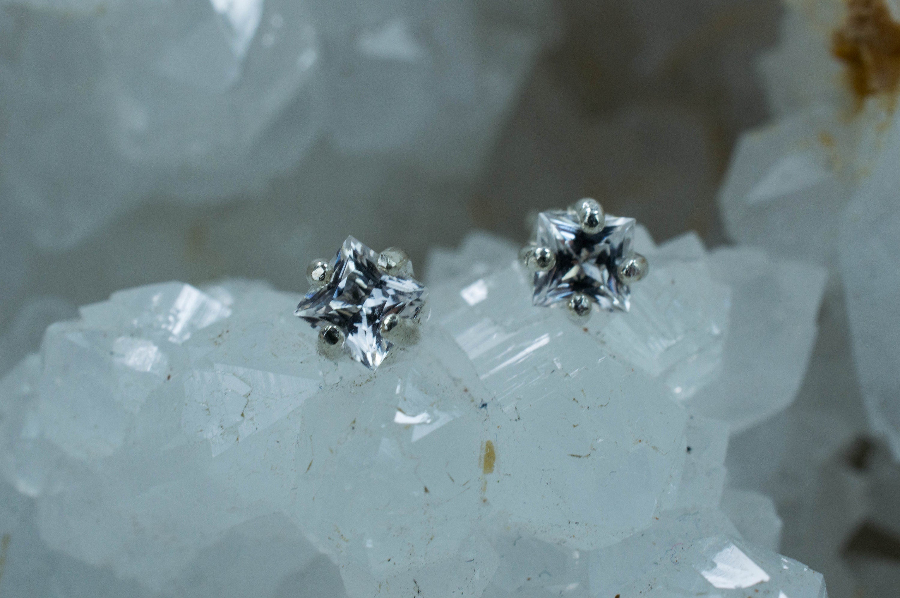 Danburite Earrings; Natural Untreated Mexico Danburite; 0.525cts - Mark Oliver Gems