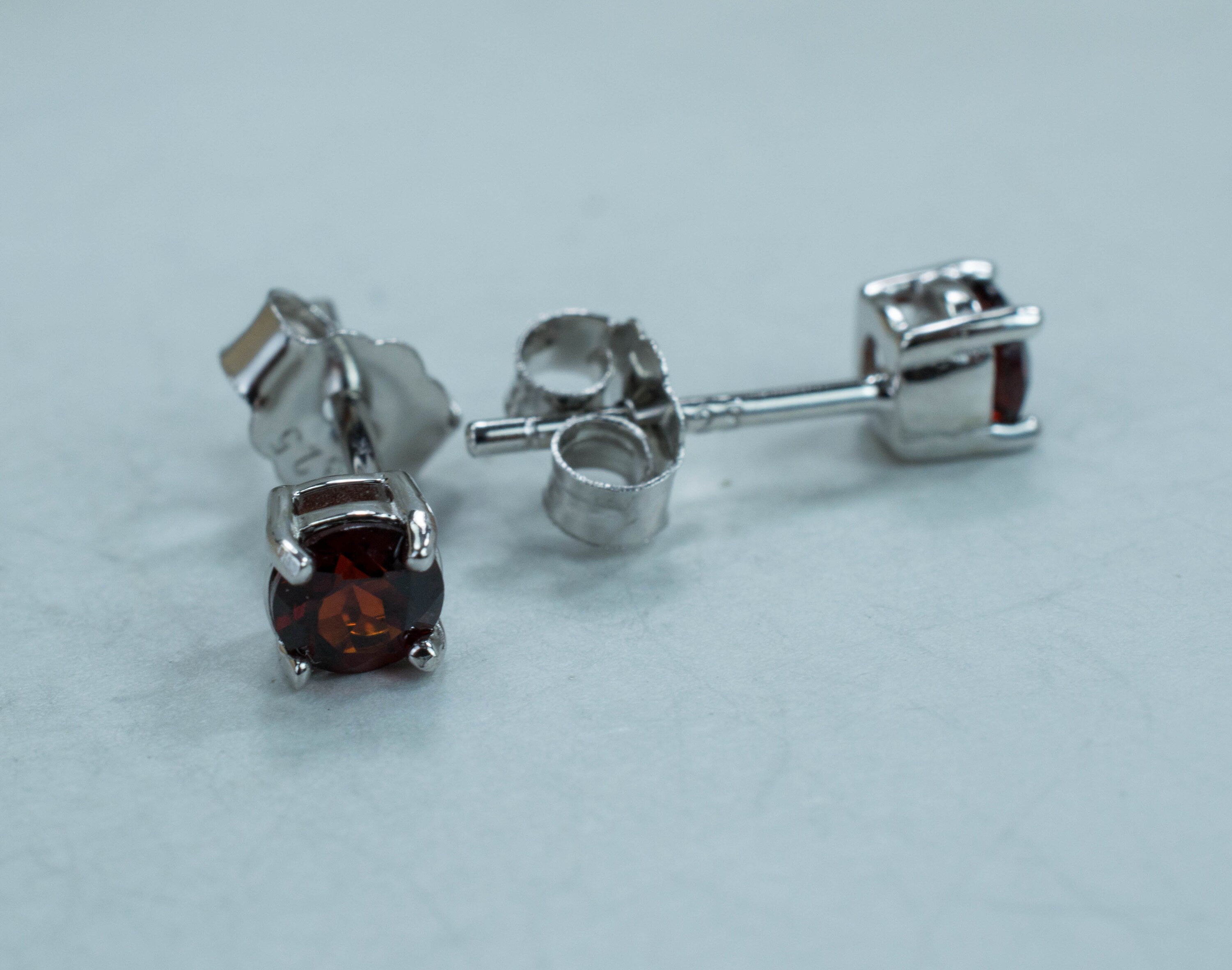 Pyrope Garnet Earrings; Genuine Untreated Madagascar Garnet; 0.570cts - Mark Oliver Gems