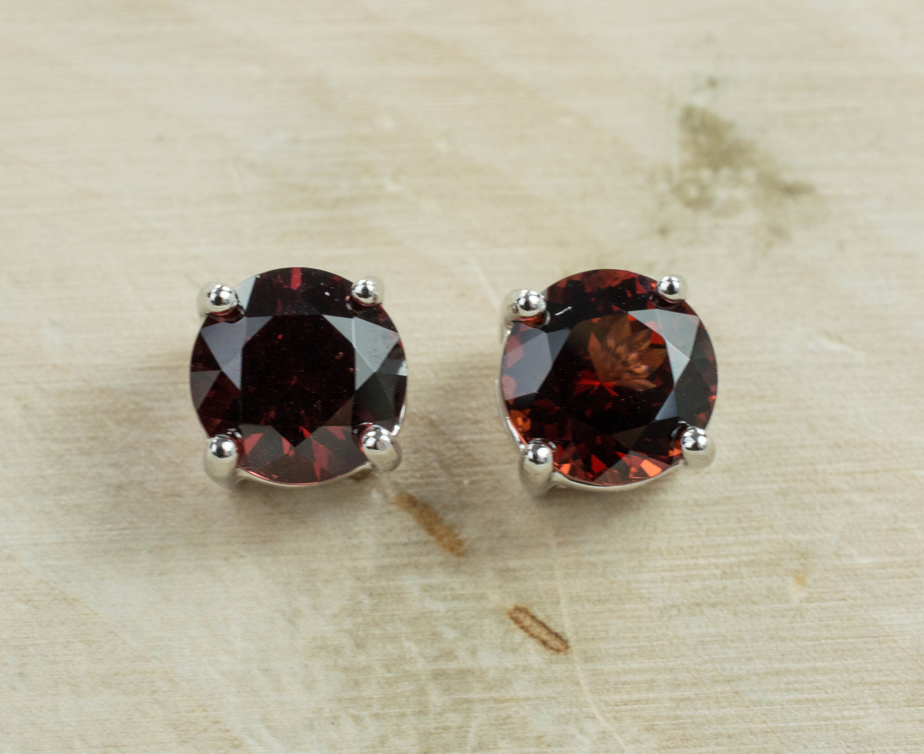 Pyrope Garnet Earrings; Genuine Untreated Madagascar Garnet; 2.700cts - Mark Oliver Gems