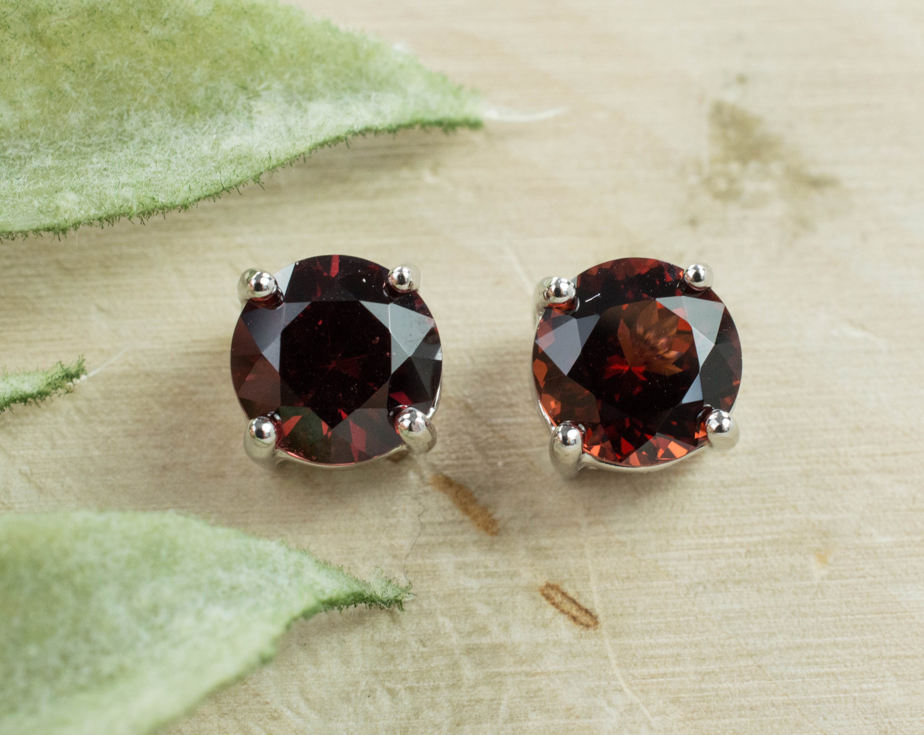 Pyrope Garnet Earrings; Genuine Untreated Madagascar Garnet; 2.700cts - Mark Oliver Gems