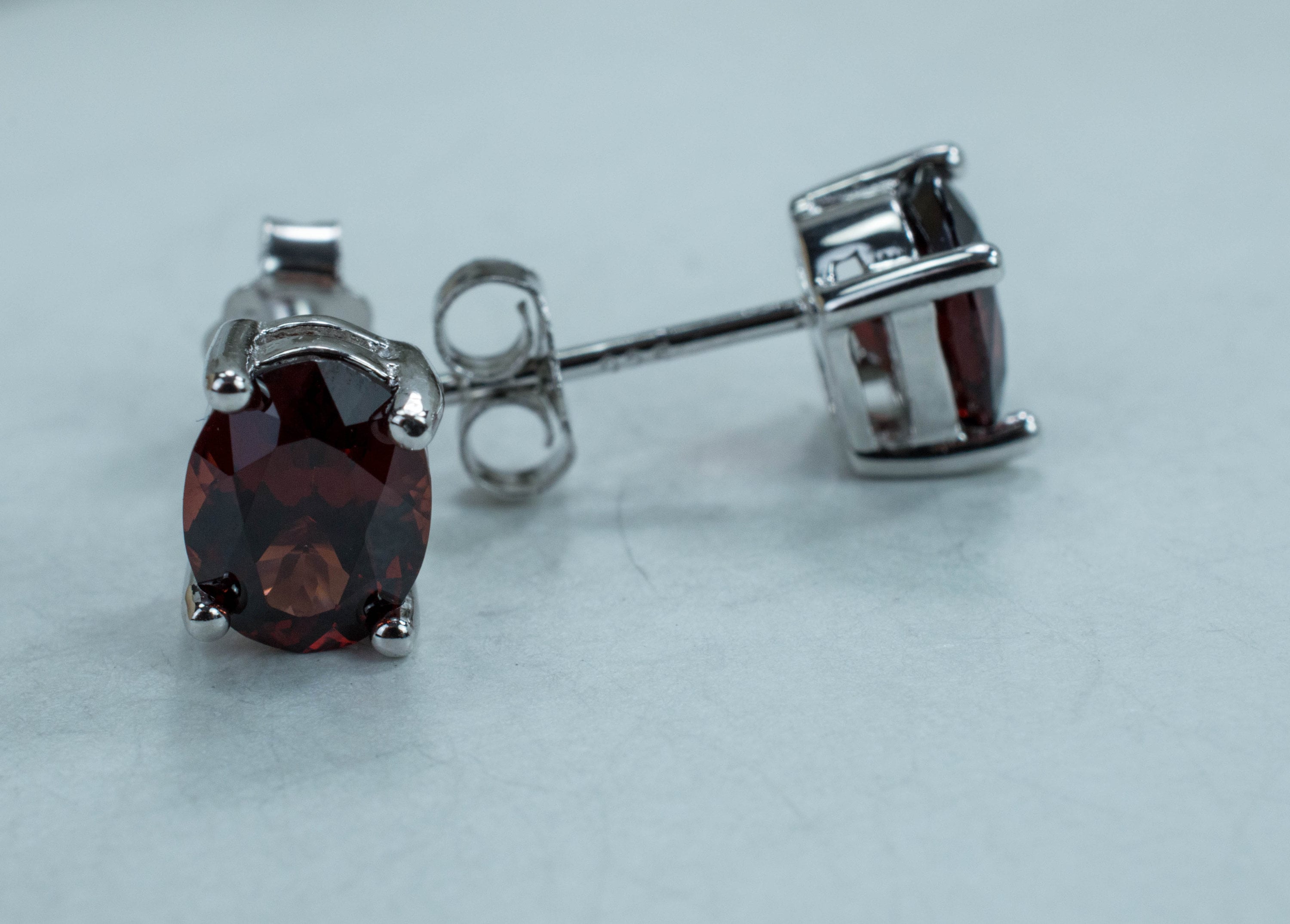 Pyrope Garnet Earrings; Genuine Untreated Madagascar Garnet; 2.950cts - Mark Oliver Gems