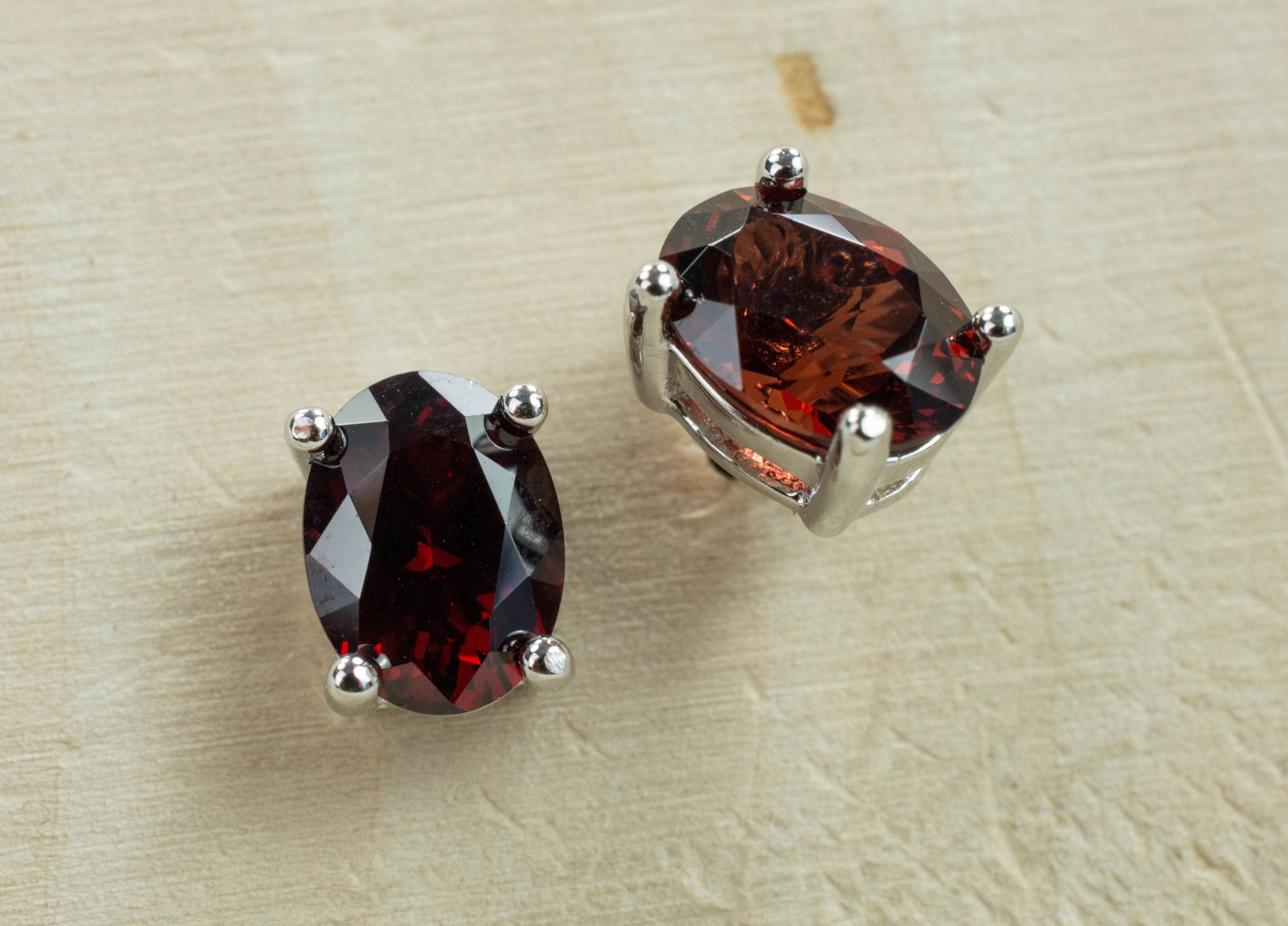 Pyrope Garnet Earrings; Genuine Untreated Madagascar Garnet; 2.950cts - Mark Oliver Gems