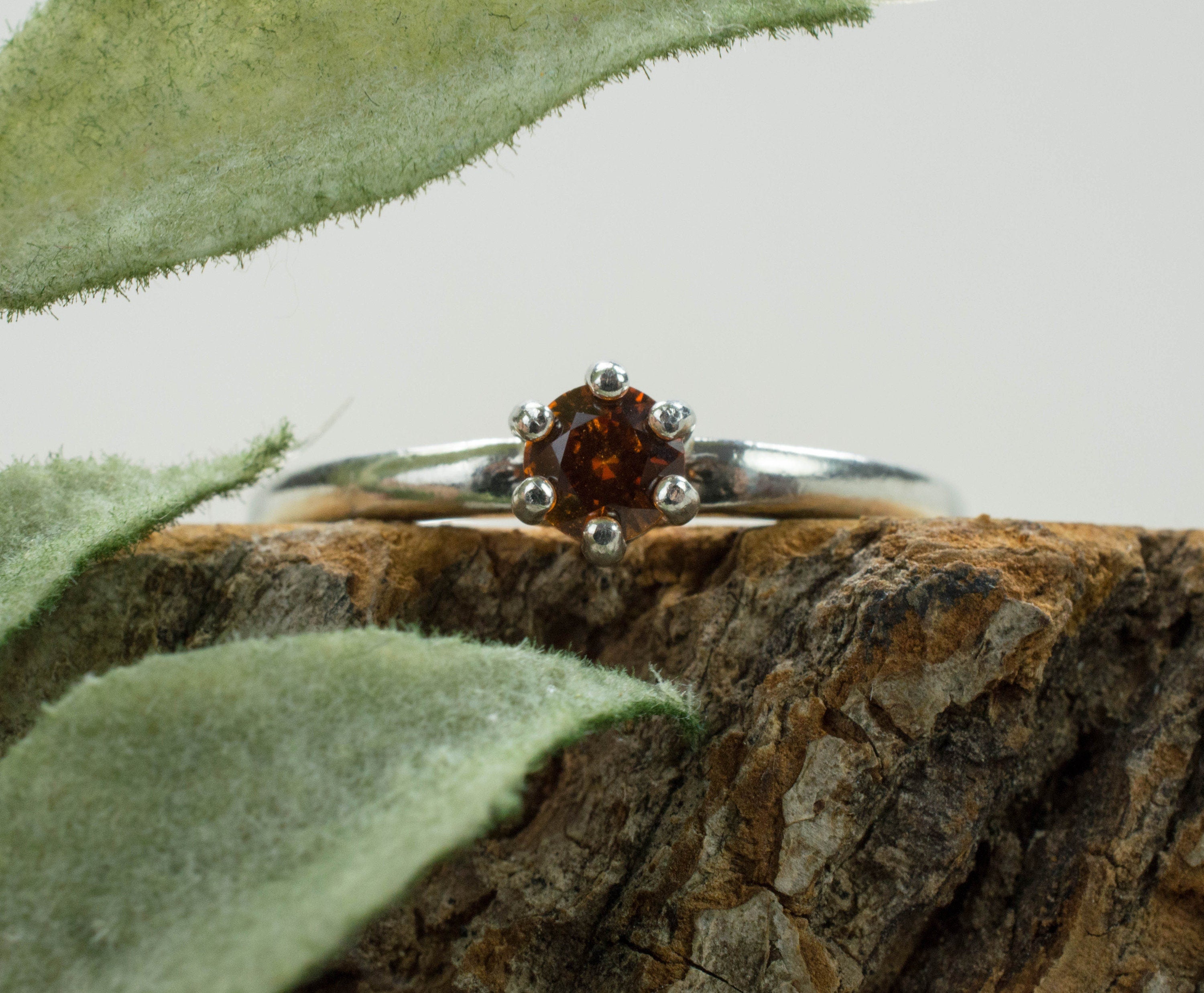 Hessonite Garnet Ring; Genuine Untreated Sri Lanka Garnet - Mark Oliver Gems