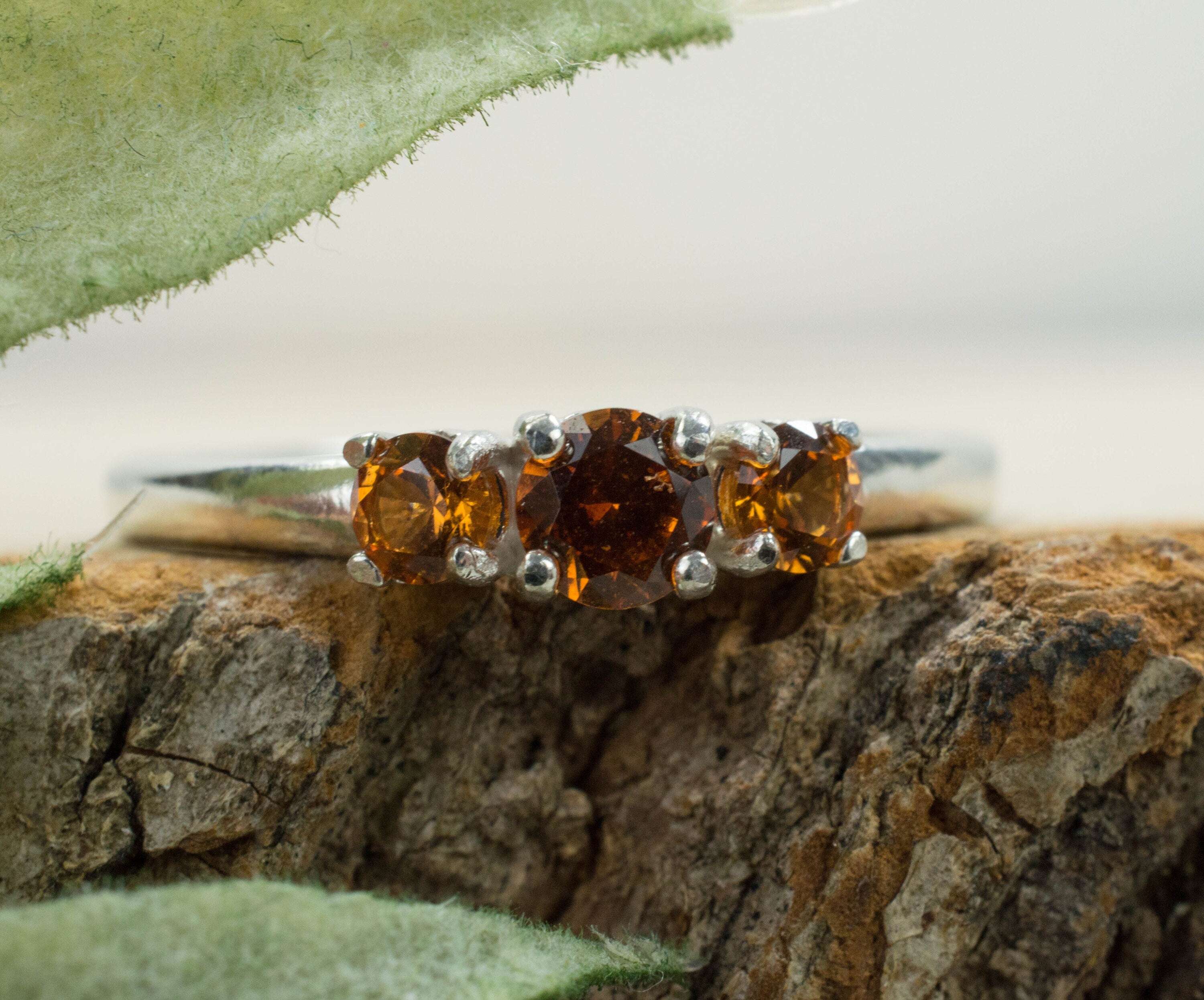Hessonite Garnet Ring; Genuine Untreated Sri Lanka Garnets - Mark Oliver Gems