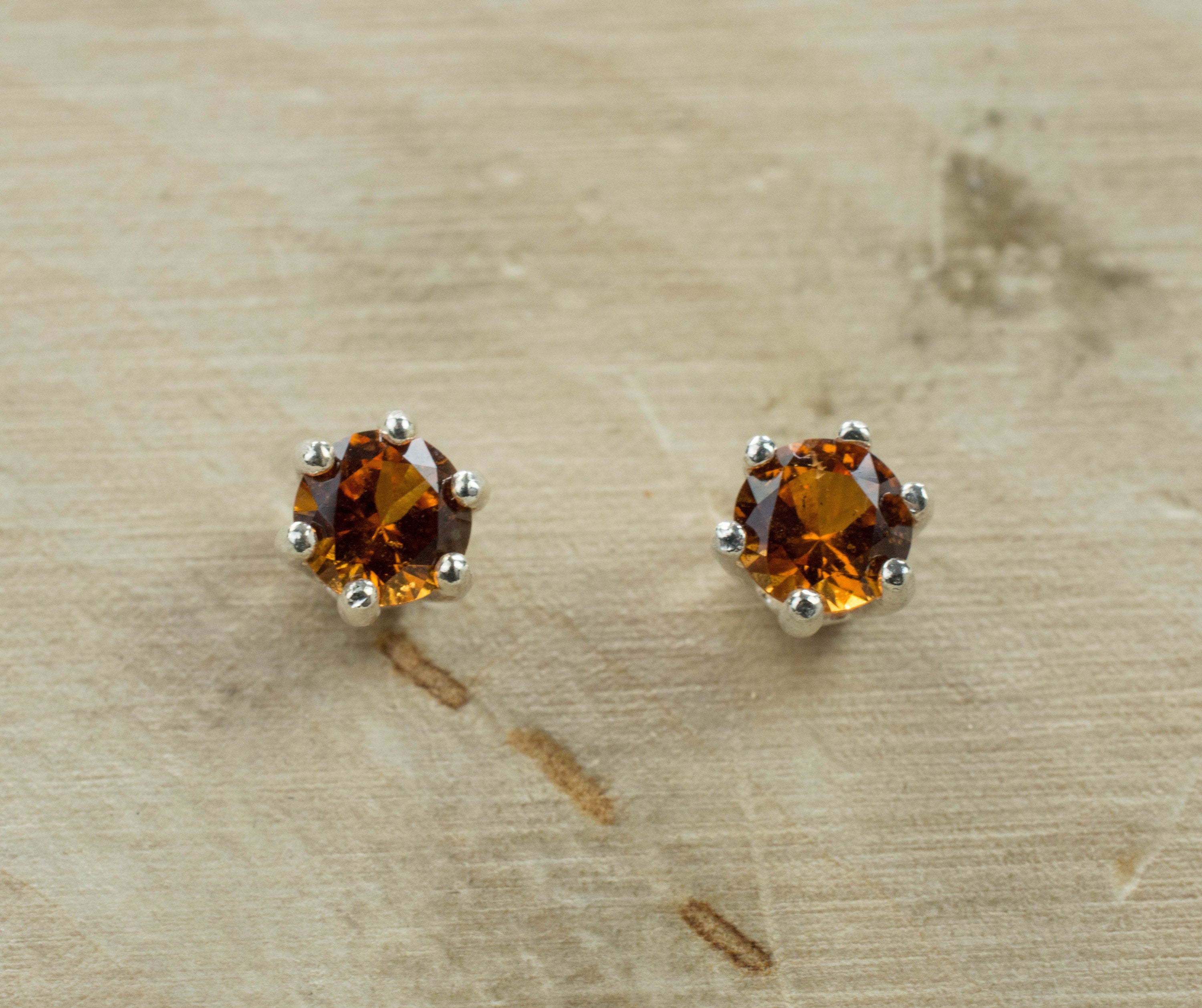 Hessonite Garnet Earrings; Genuine Untreated Sri Lanka Garnet - Mark Oliver Gems