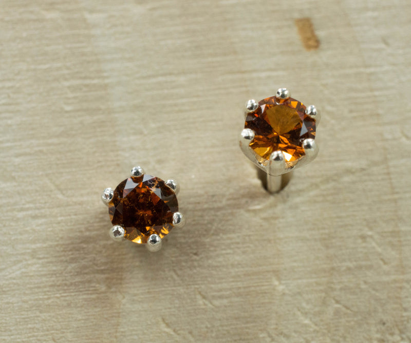 Hessonite Garnet Earrings; Genuine Untreated Sri Lanka Garnet