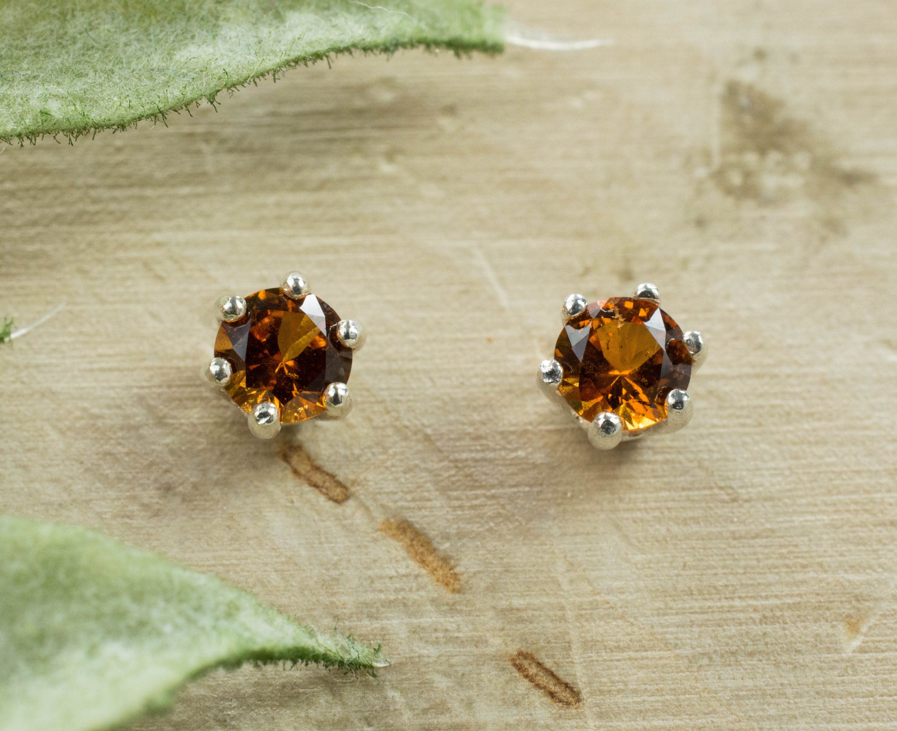 Hessonite Garnet Earrings; Genuine Untreated Sri Lanka Garnet - Mark Oliver Gems