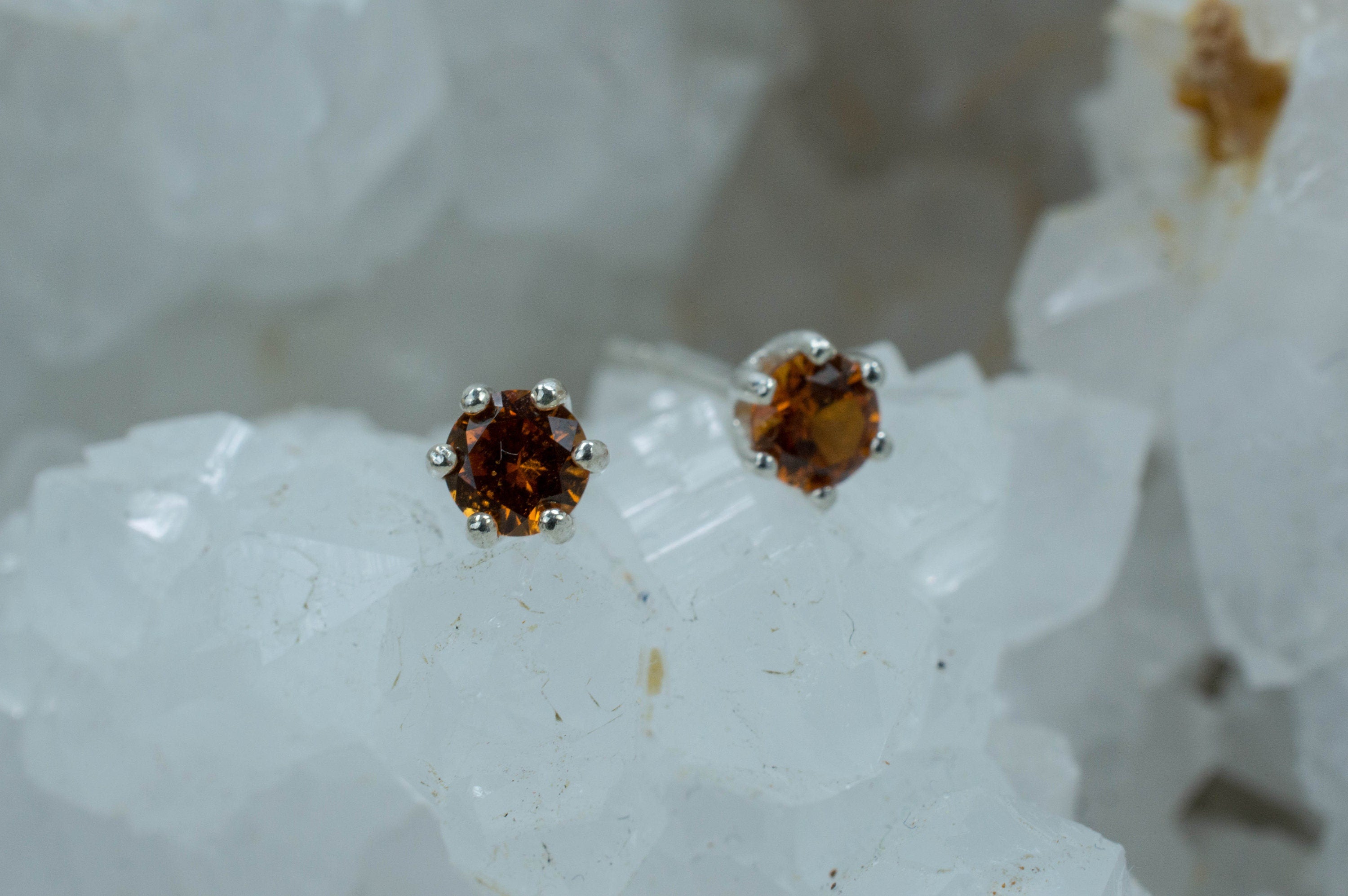 Hessonite Garnet Earrings; Genuine Untreated Sri Lanka Garnet - Mark Oliver Gems