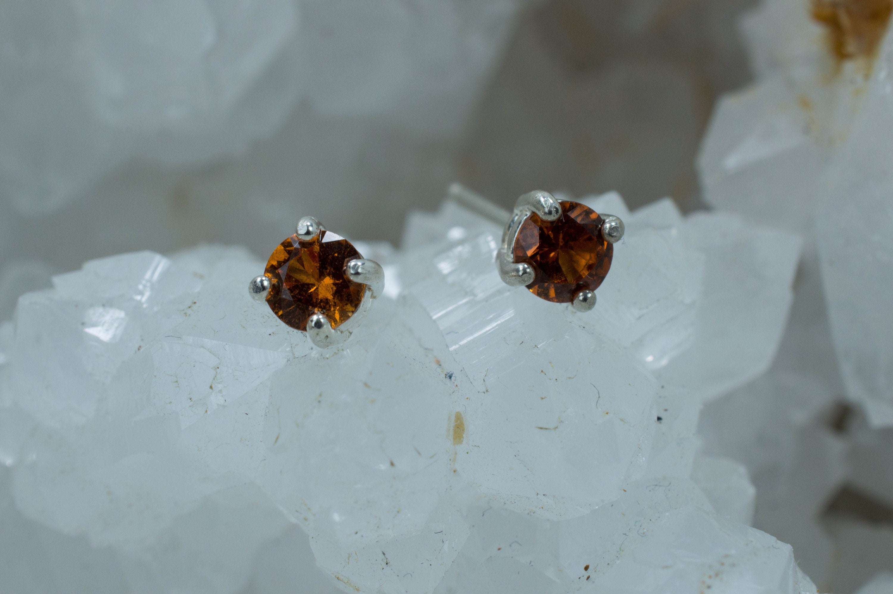 Hessonite Garnet Earrings; Genuine Untreated Sri Lankan Garnet - Mark Oliver Gems