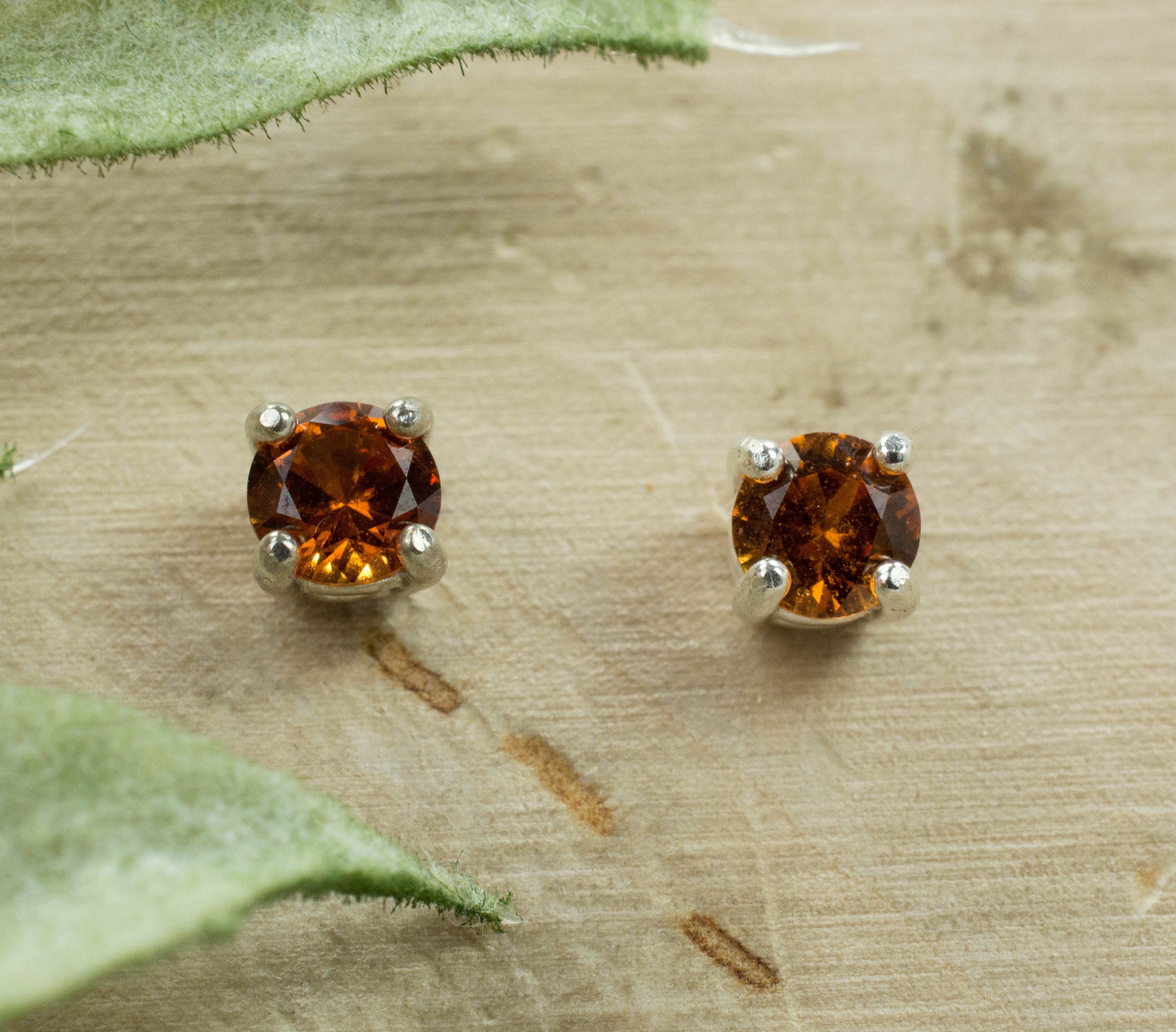 Hessonite Garnet Earrings; Genuine Untreated Sri Lankan Garnet - Mark Oliver Gems