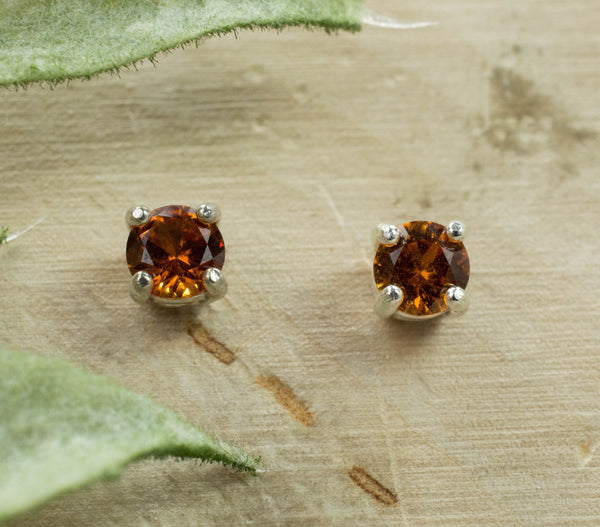 Hessonite Garnet Earrings; Genuine Untreated Sri Lankan Garnet