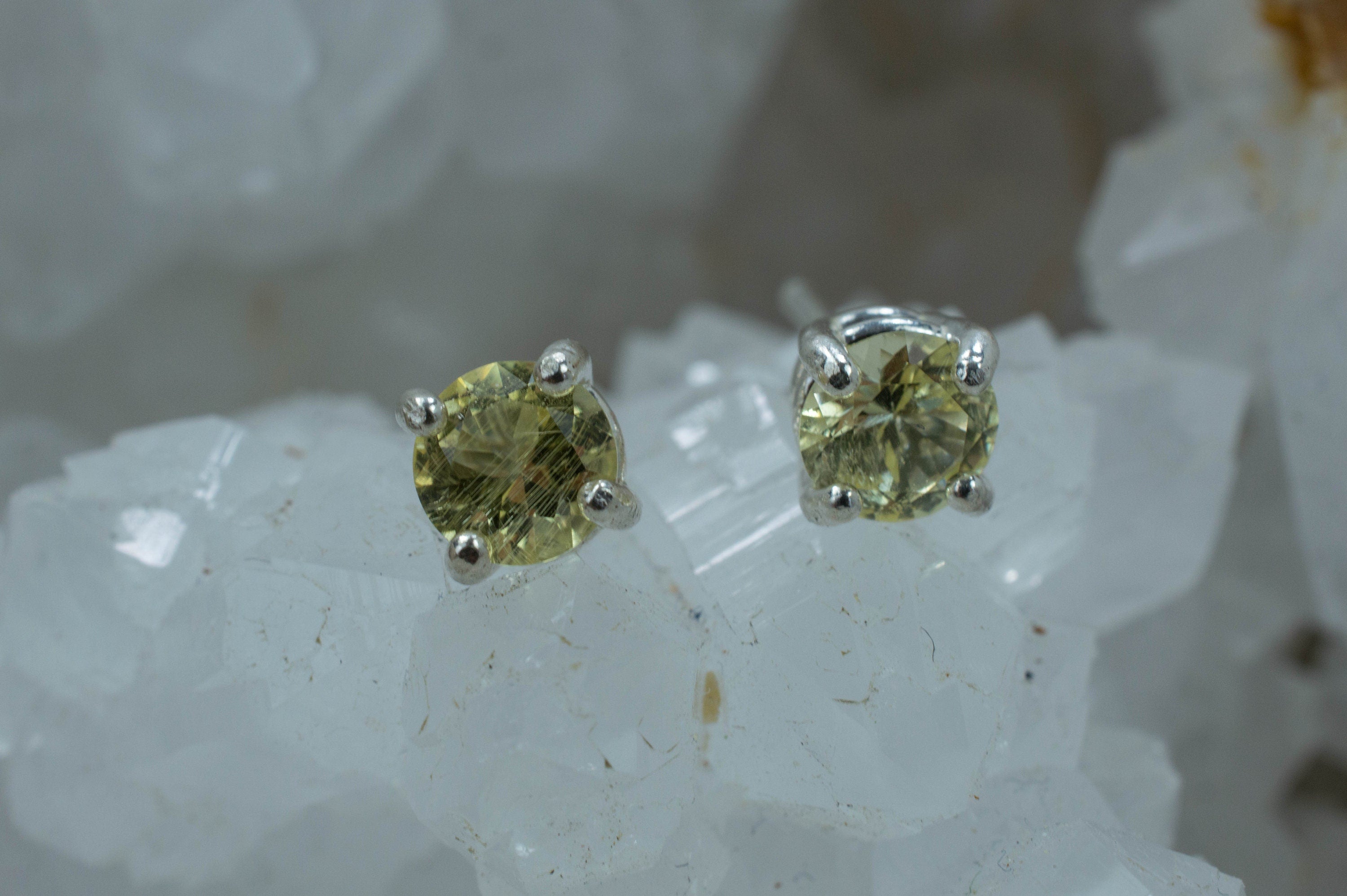 Danburite Earrings; Genuine Untreated Tanzania Yellow Danburite - Mark Oliver Gems